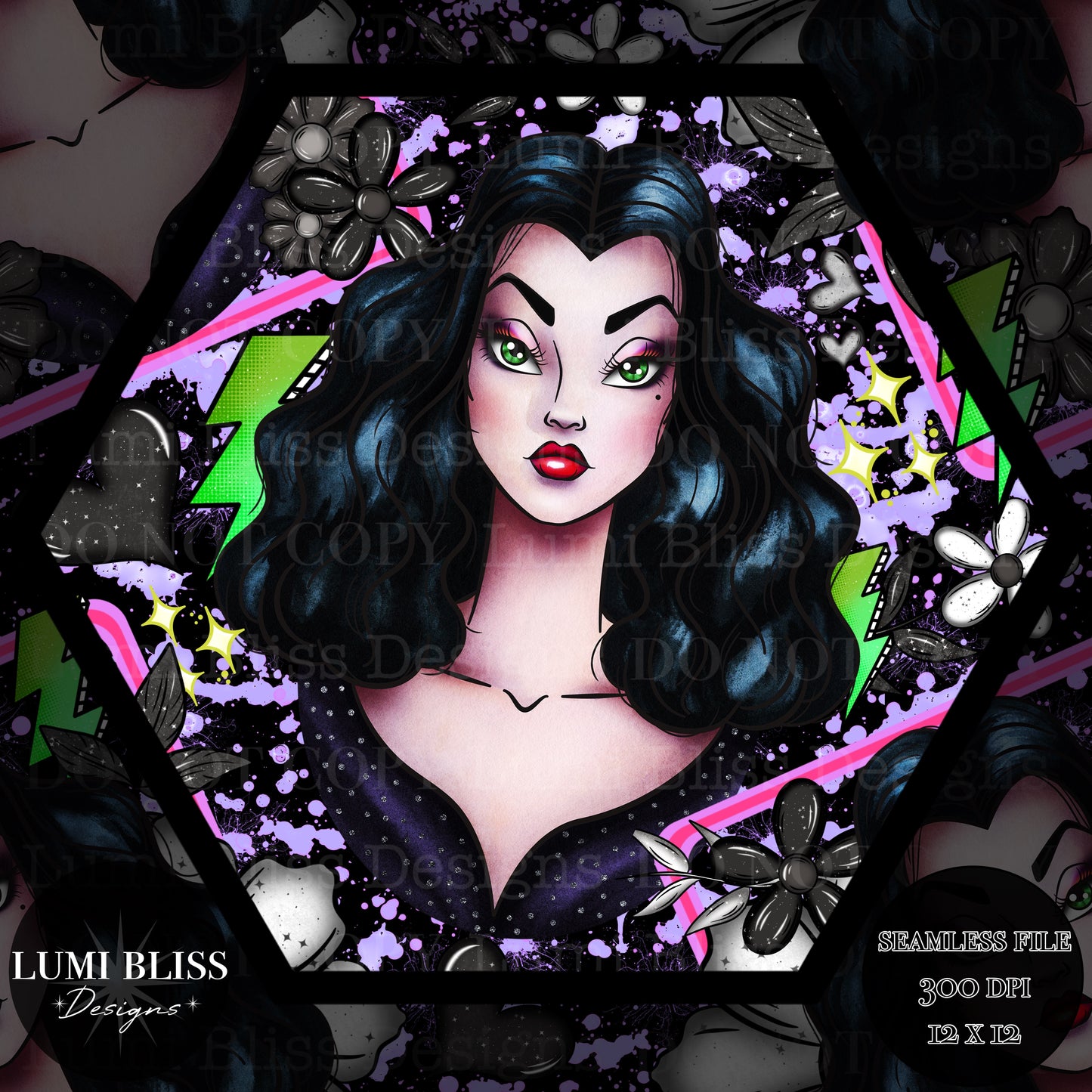 Goth Girls Vampira Seamless