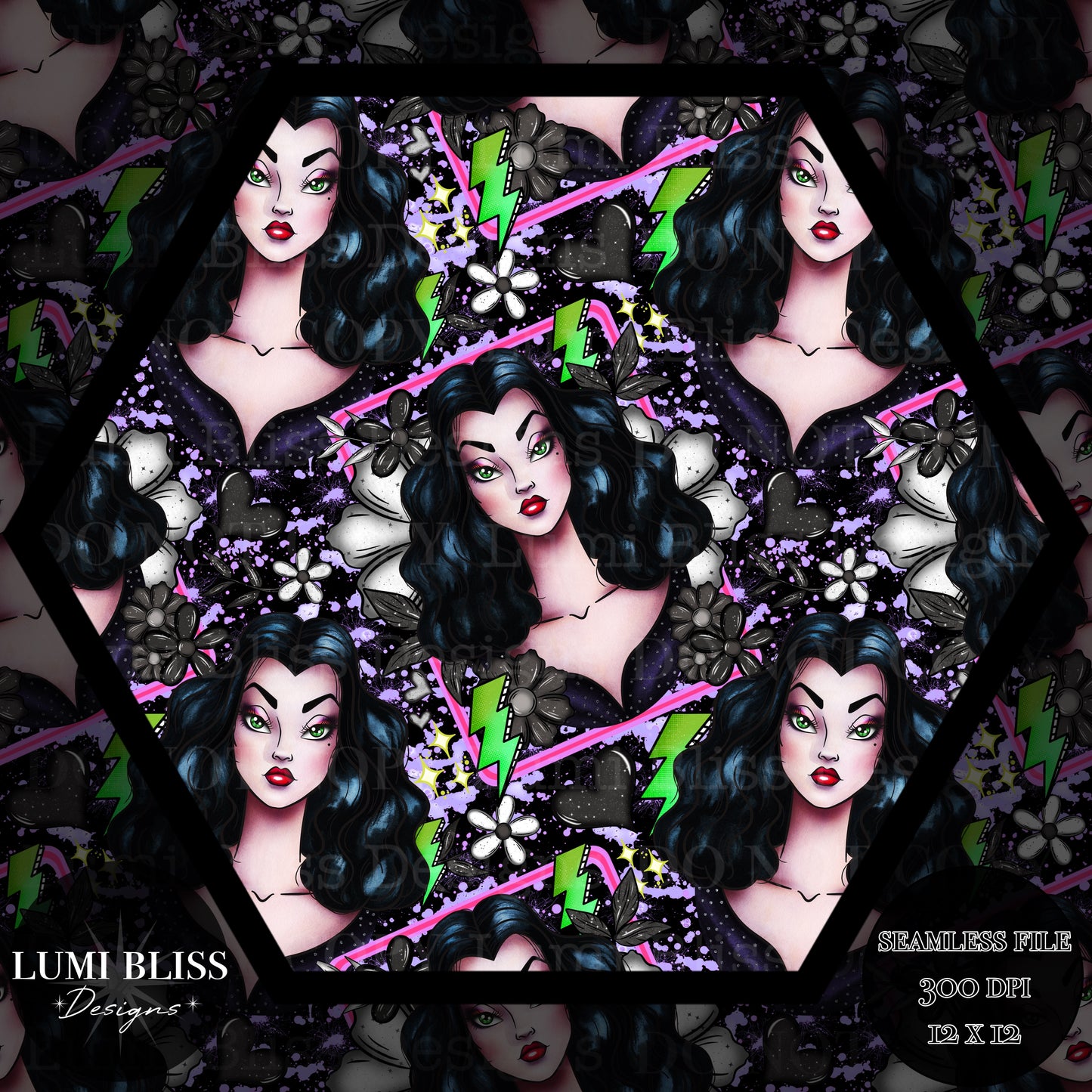 Goth Girls Vampira Seamless