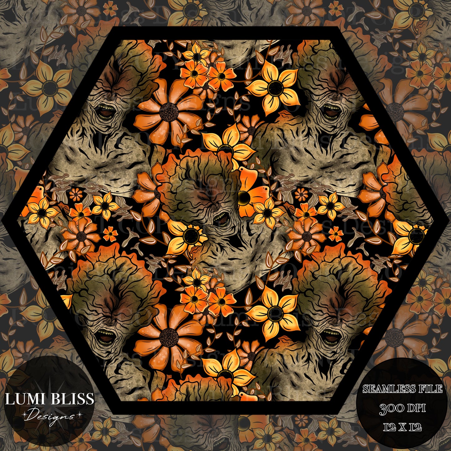 Cordycep floral Seamless