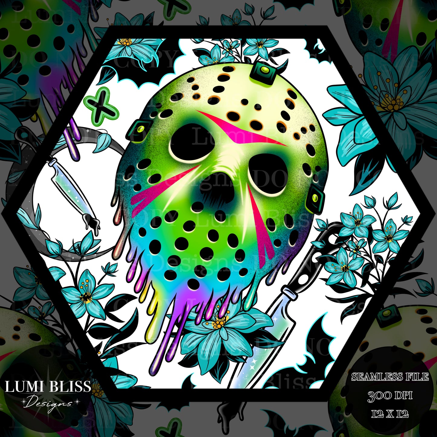 Horror Floral Jason Seamless