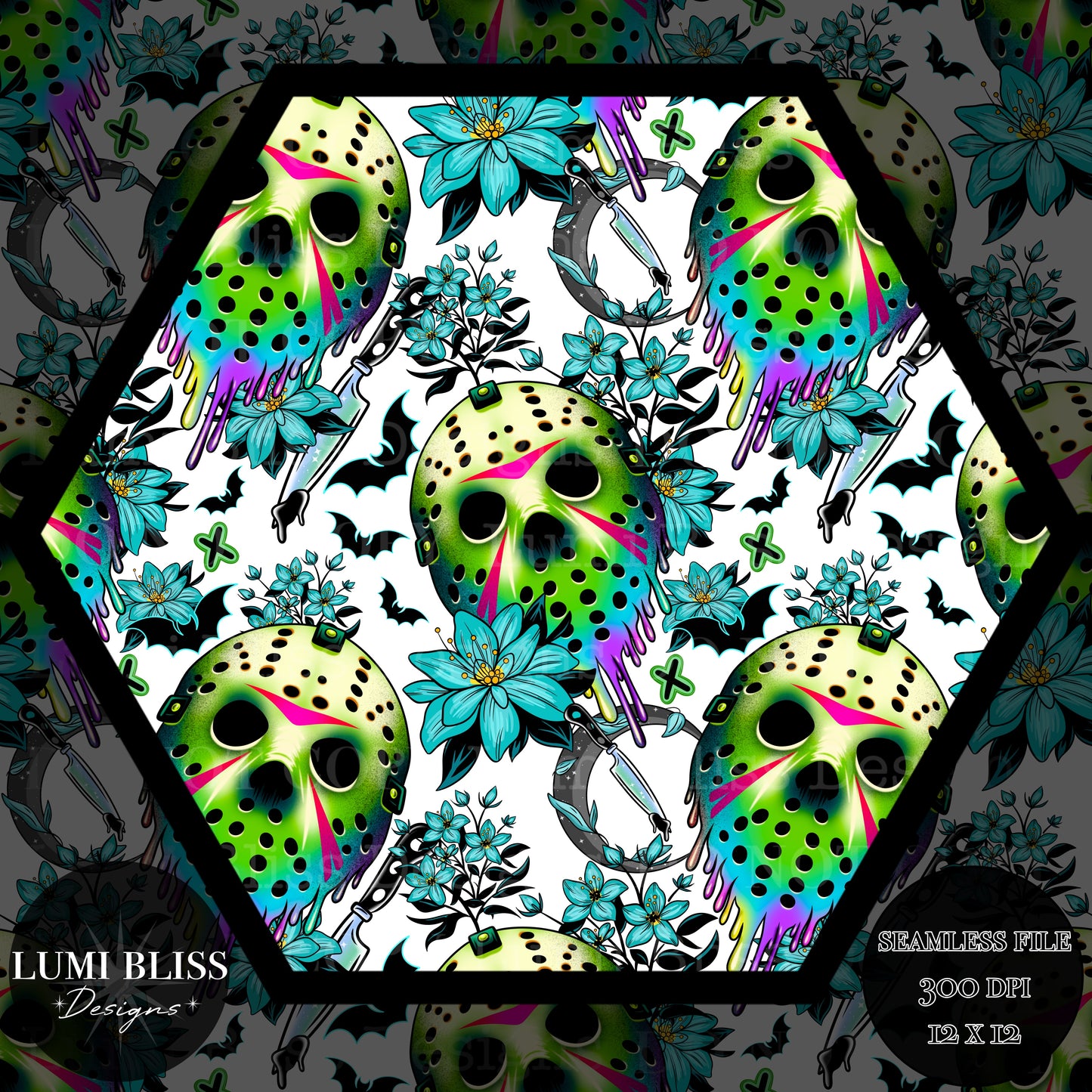 Horror Floral Jason Seamless