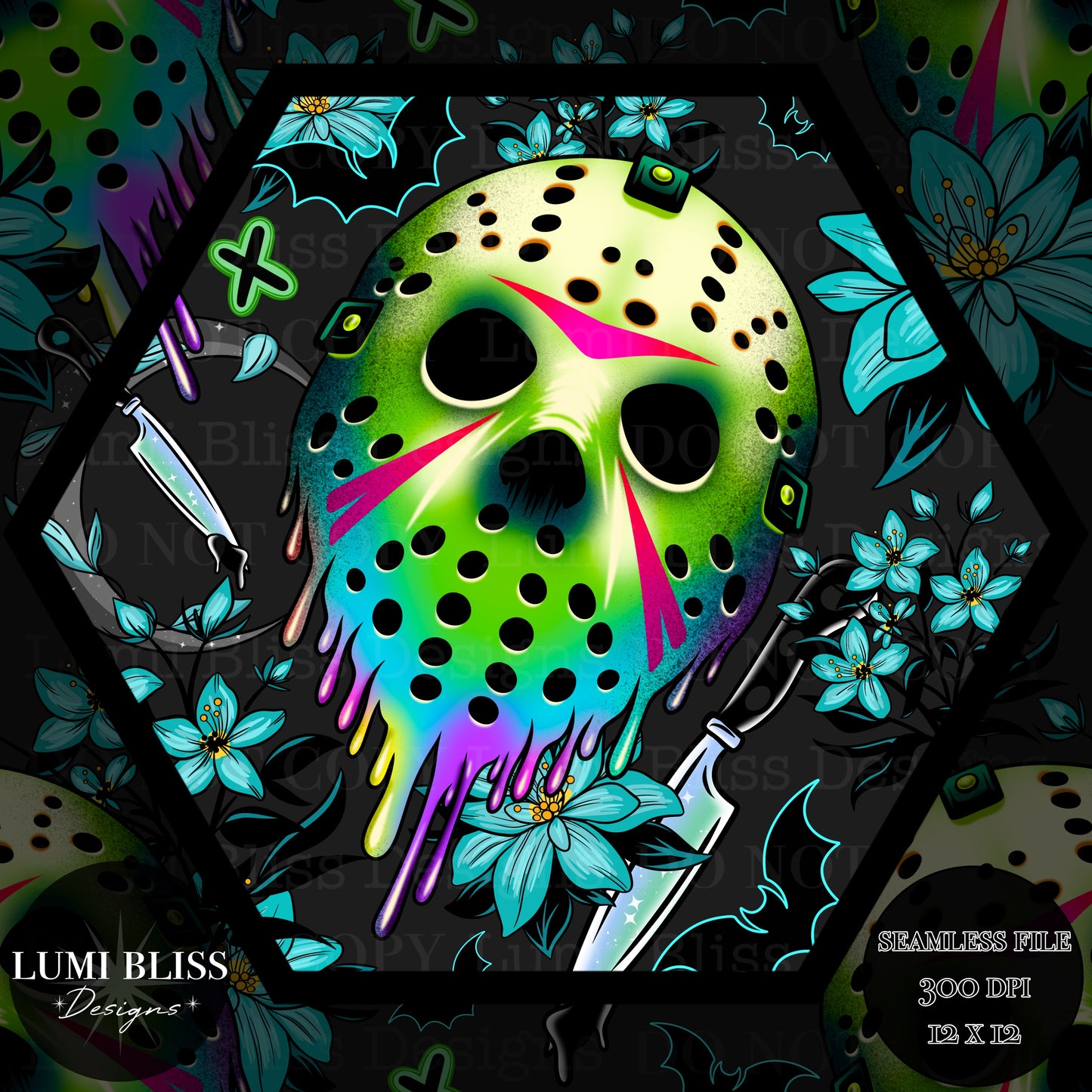 Horror Floral Jason Seamless