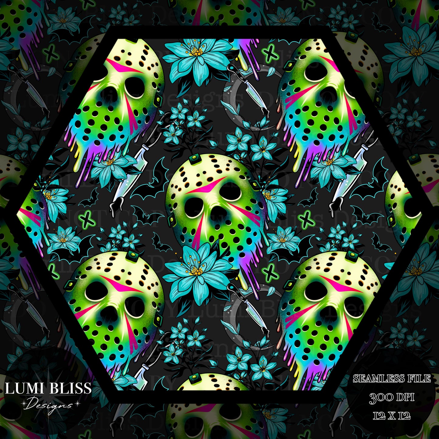 Horror Floral Jason Seamless