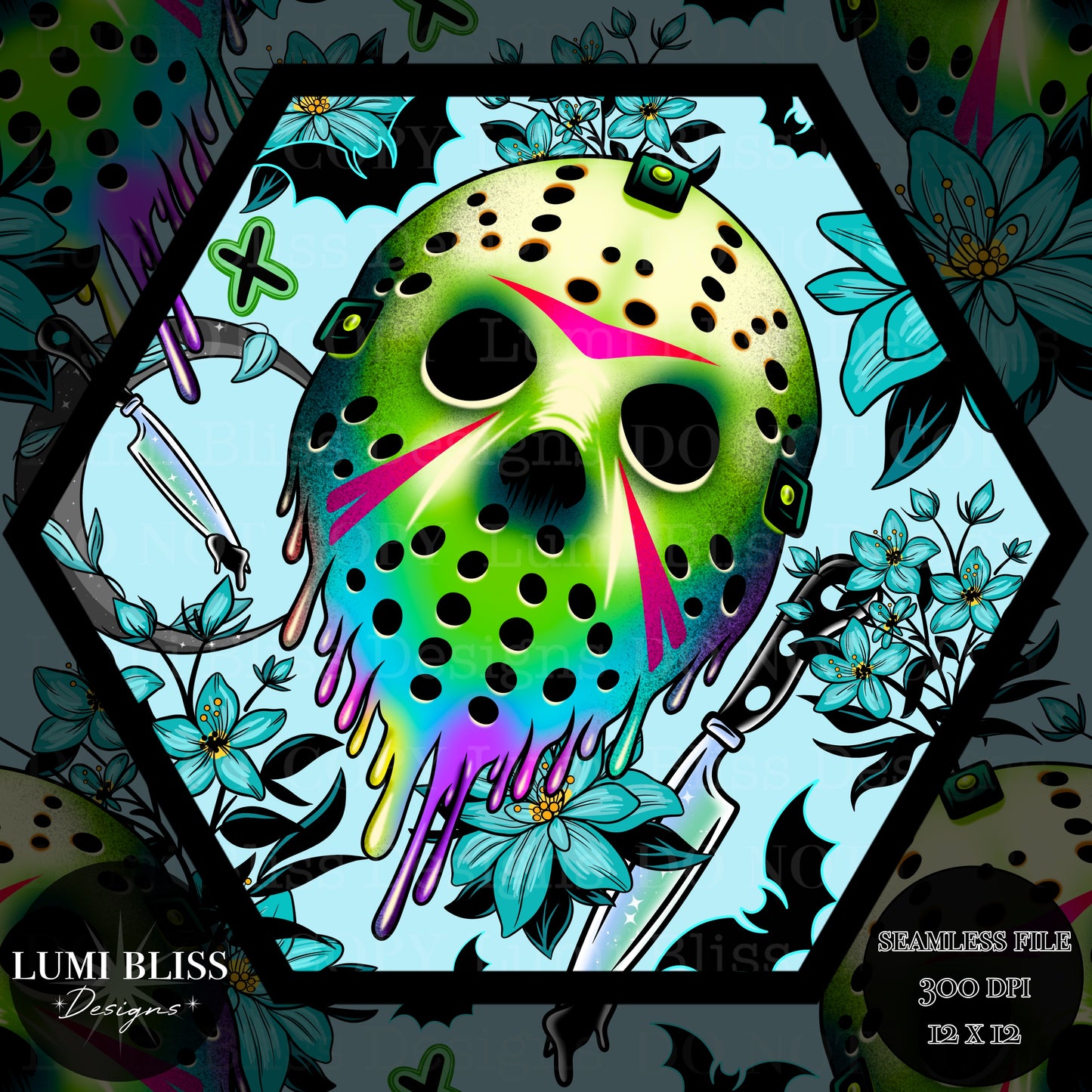 Horror Floral Jason Seamless