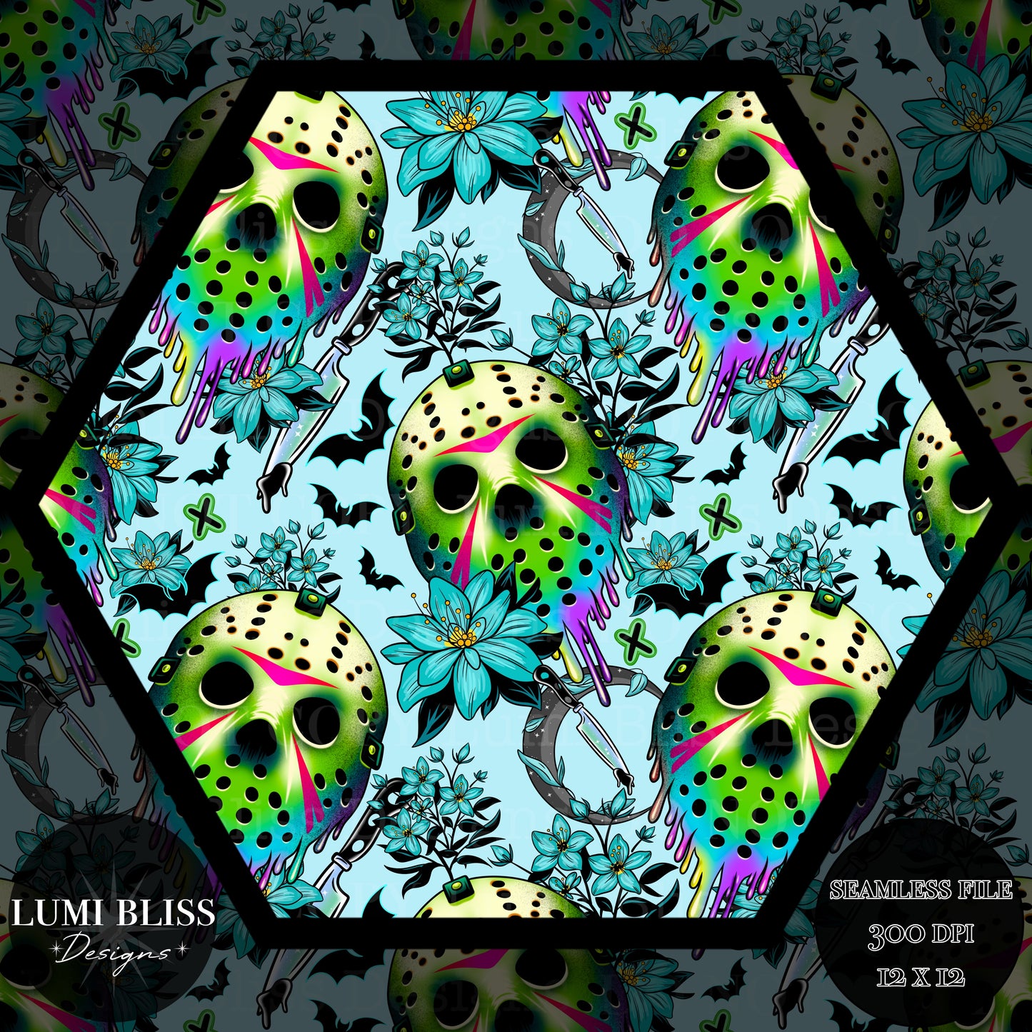 Horror Floral Jason Seamless