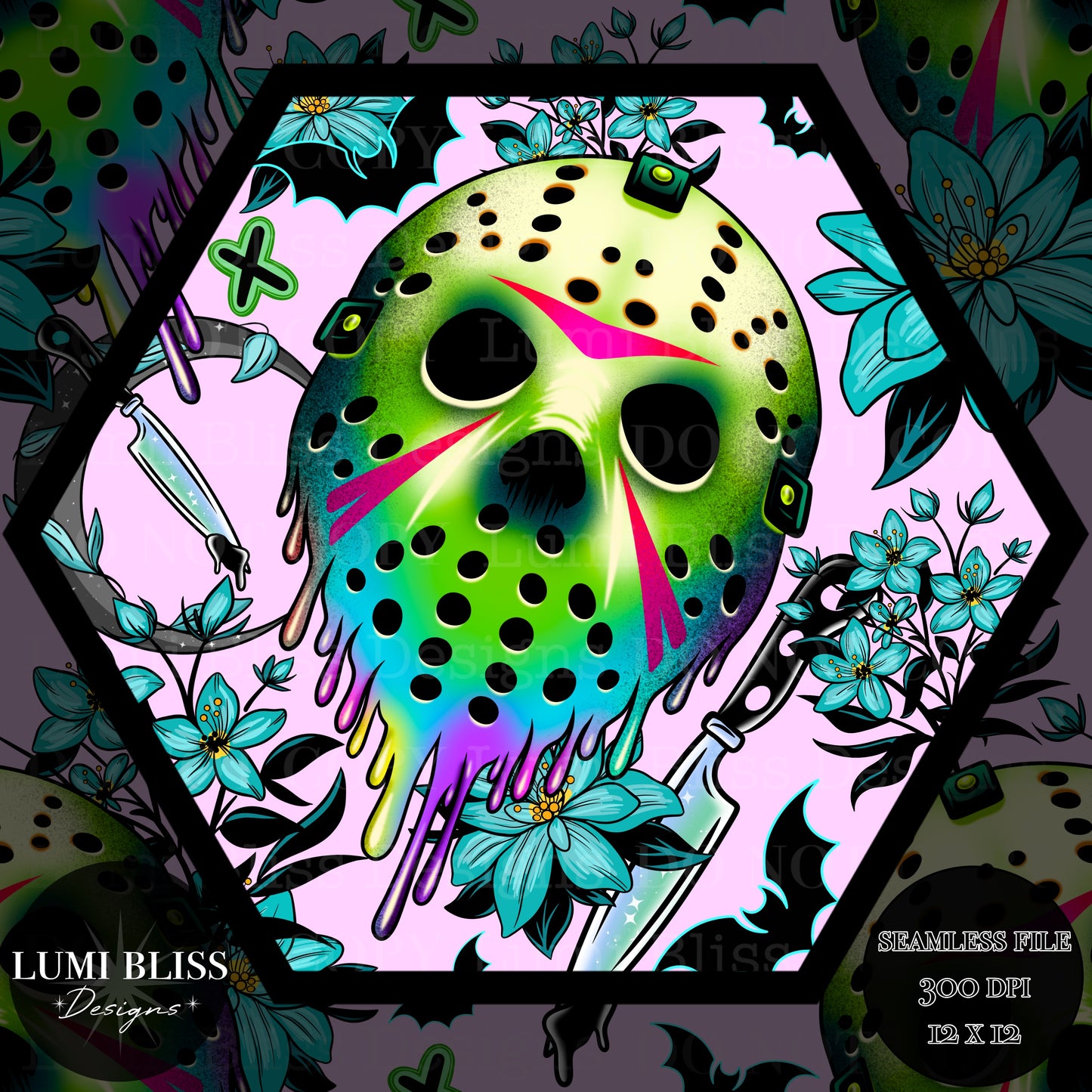 Horror Floral Jason Seamless
