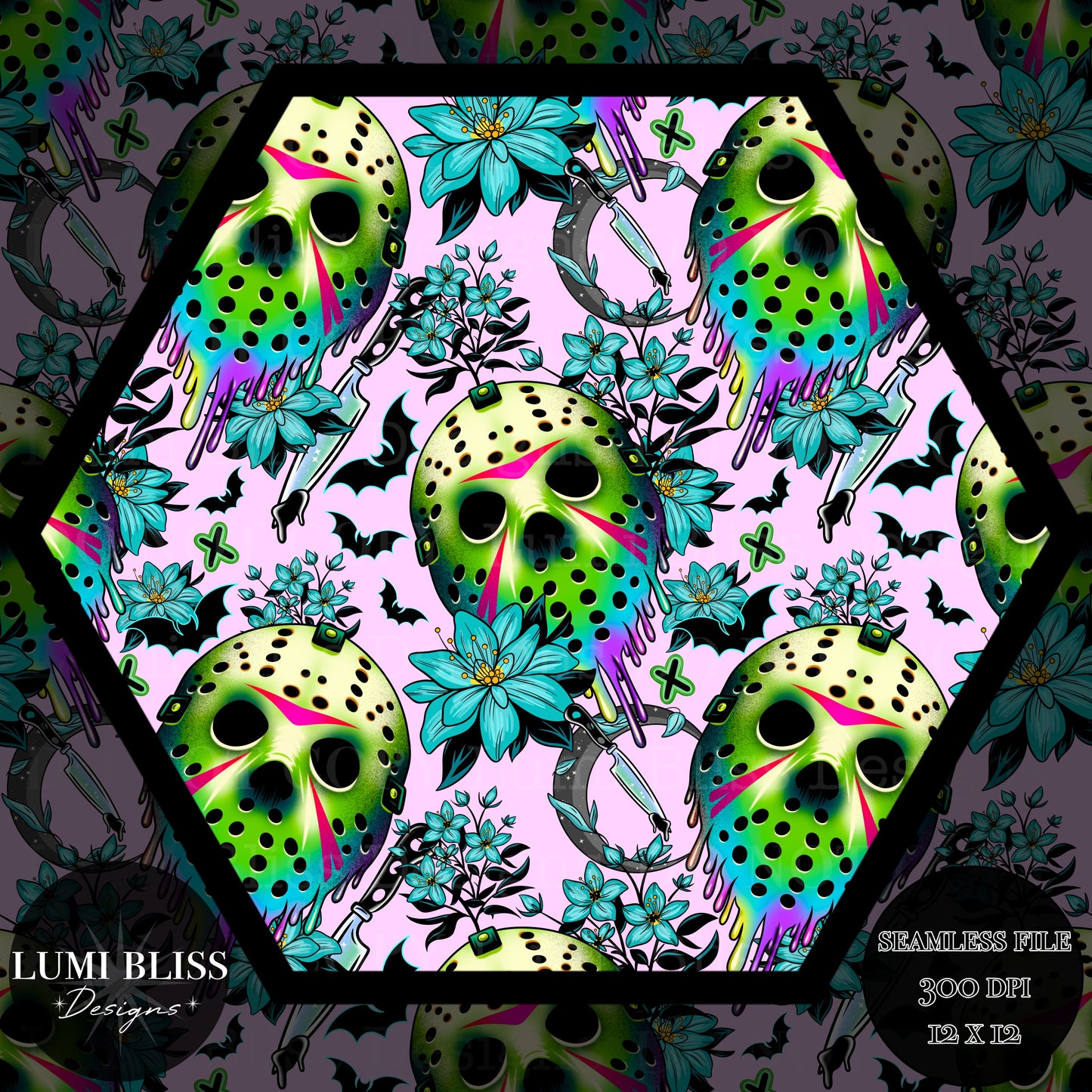 Horror Floral Jason Seamless