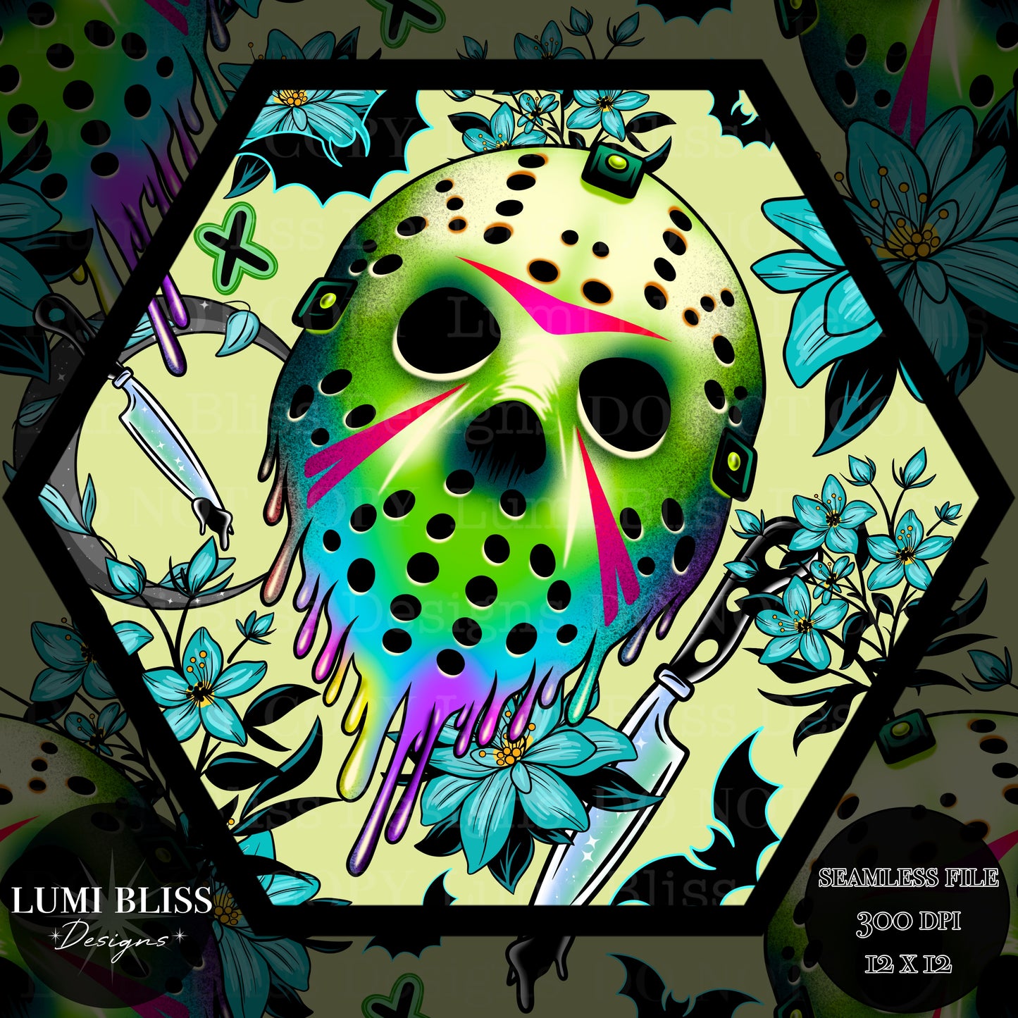 Horror Floral Jason Seamless