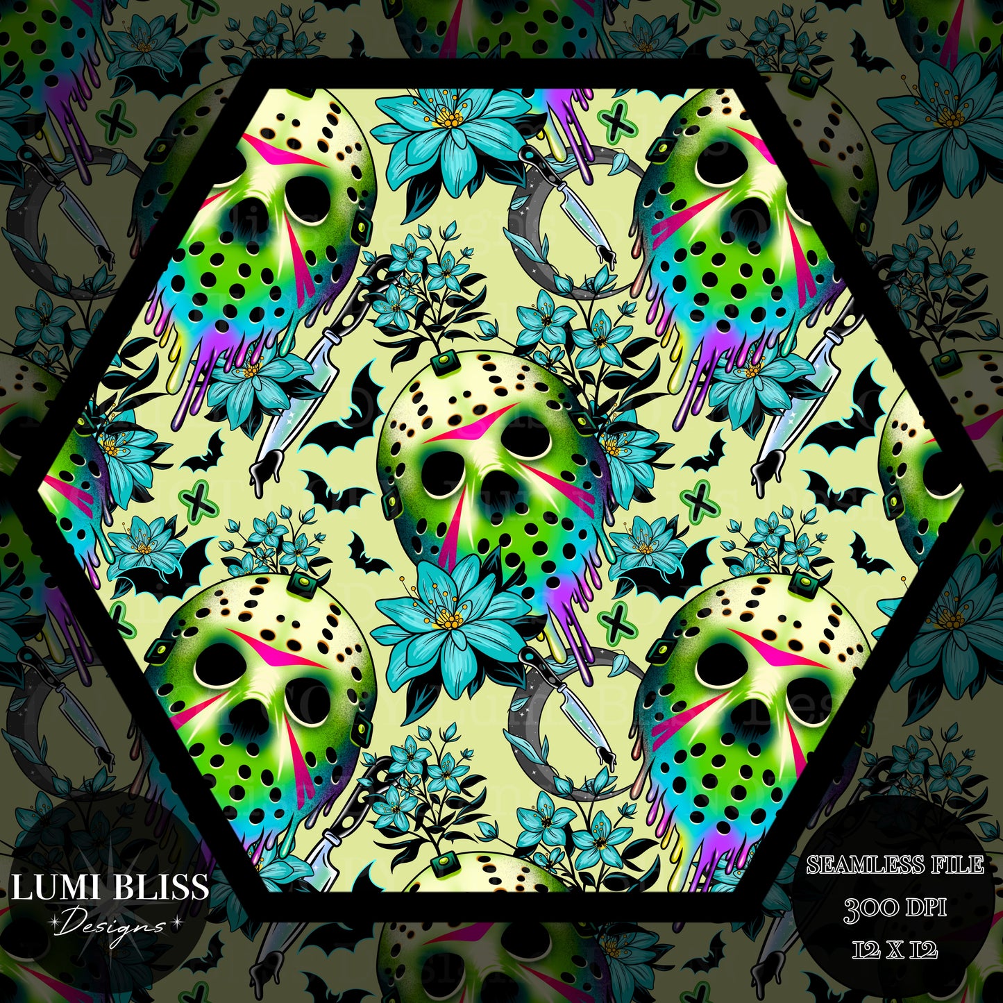 Horror Floral Jason Seamless