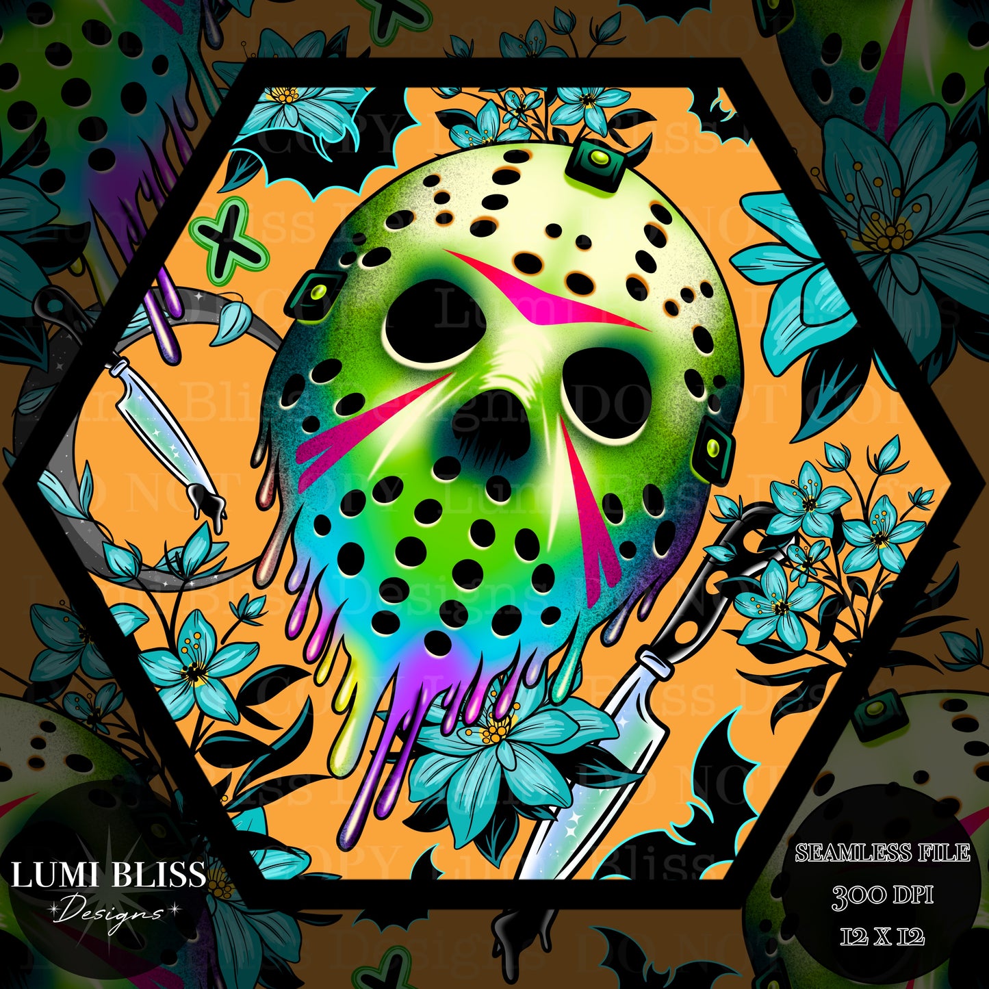 Horror Floral Jason Seamless