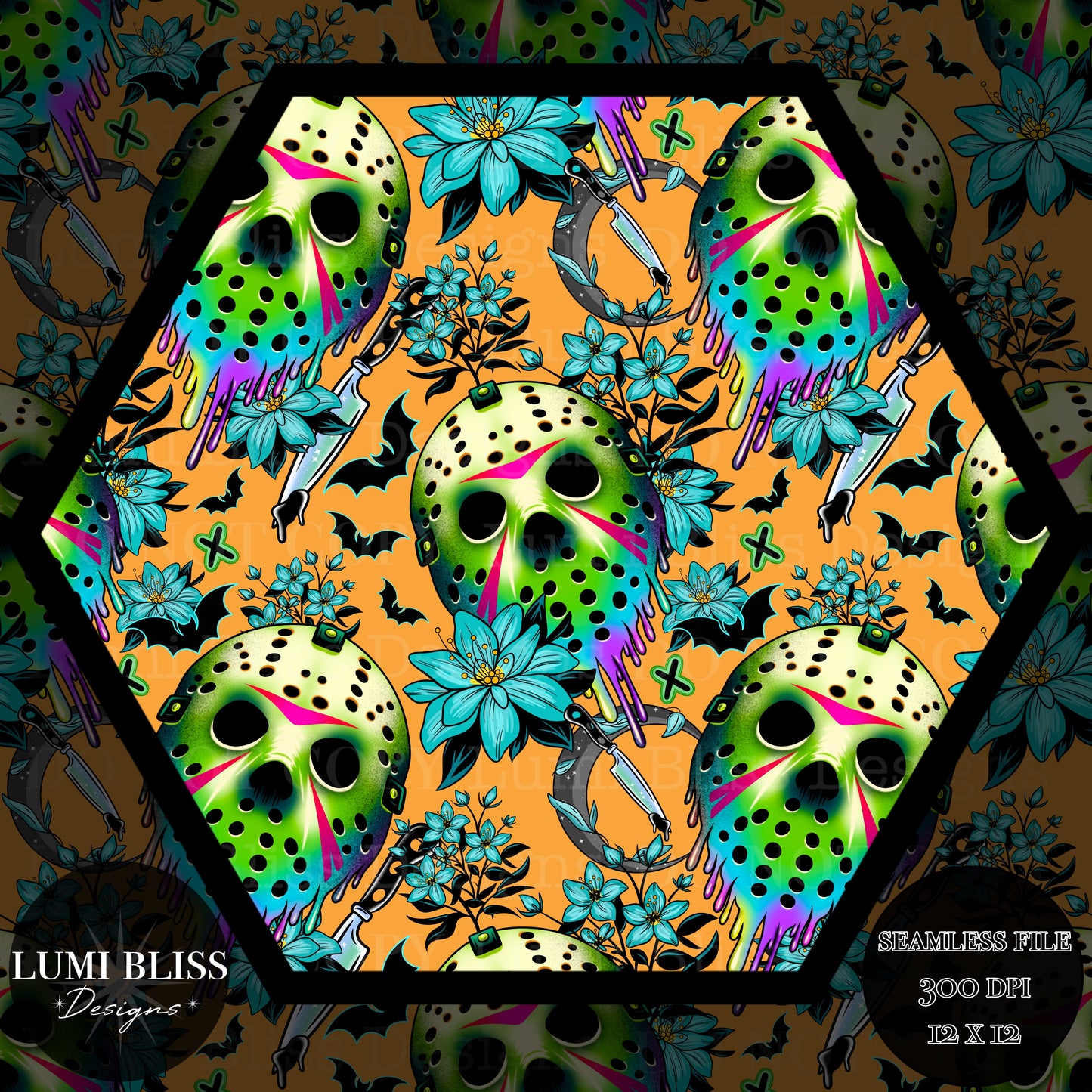 Horror Floral Jason Seamless
