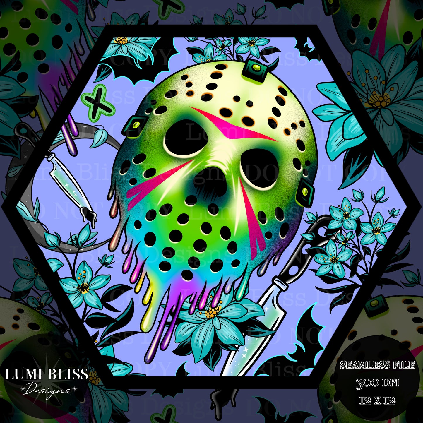 Horror Floral Jason Seamless