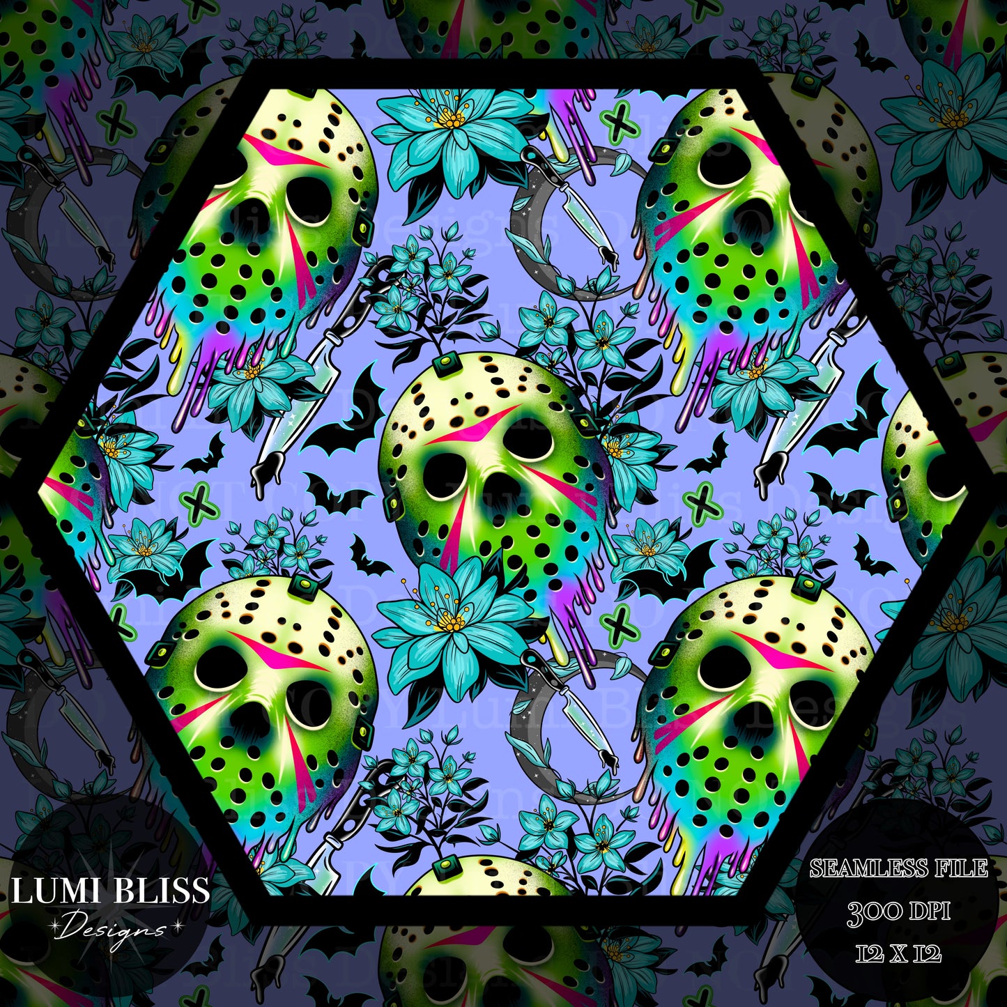 Horror Floral Jason Seamless