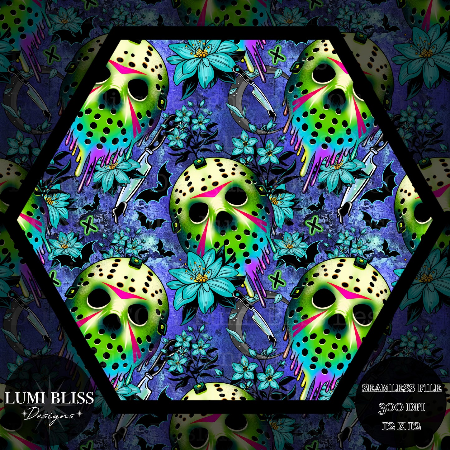 Horror Floral Jason Seamless