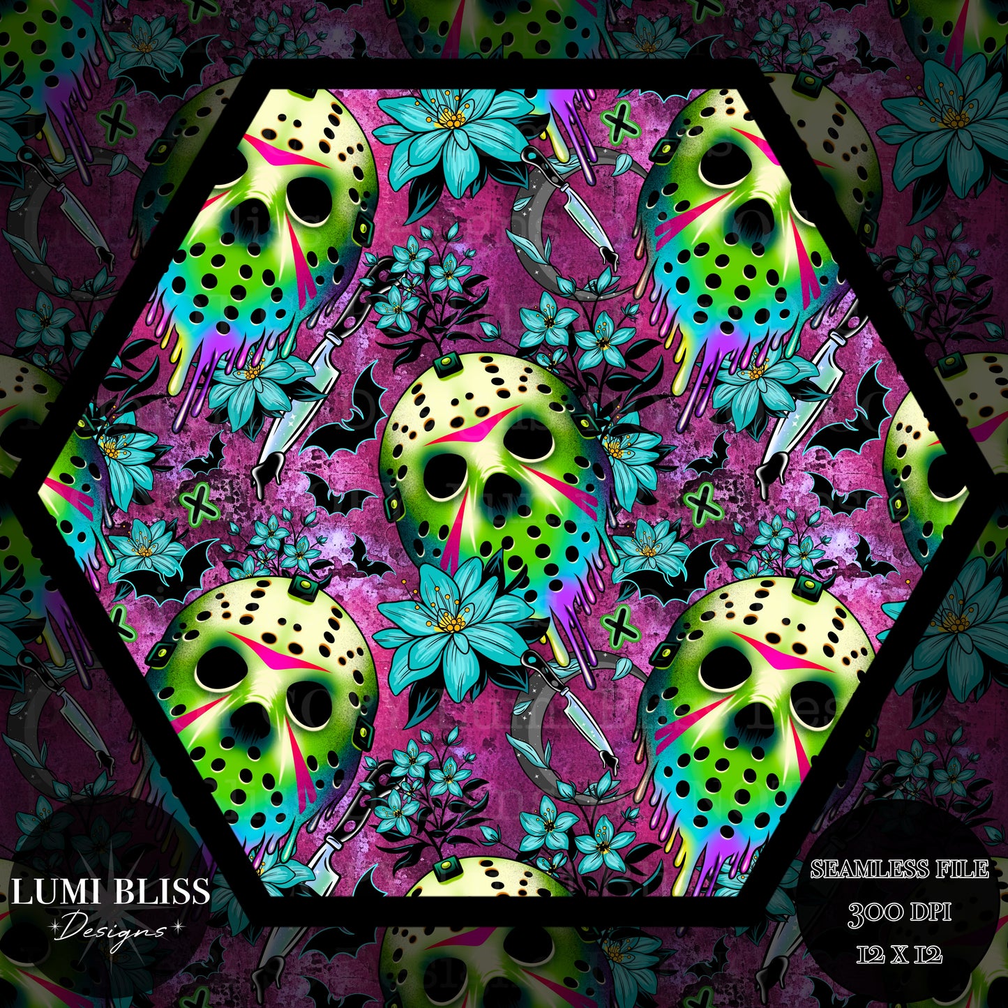 Horror Floral Jason Seamless