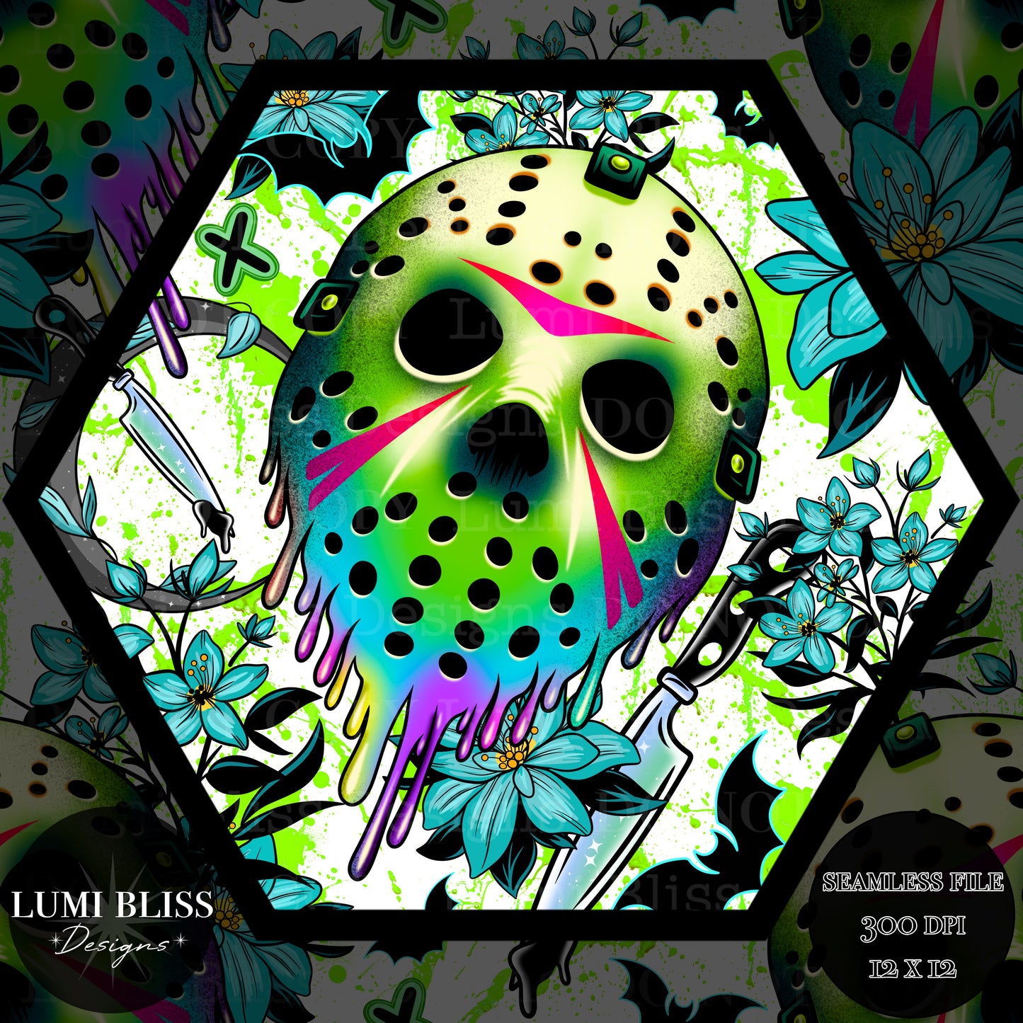 Horror Floral Jason Seamless