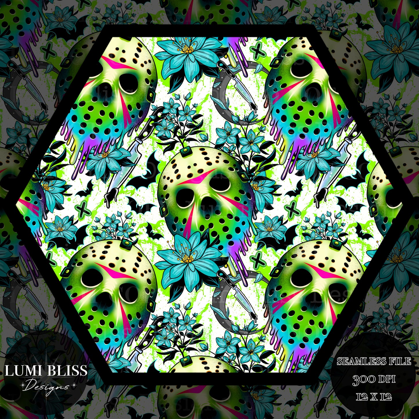 Horror Floral Jason Seamless