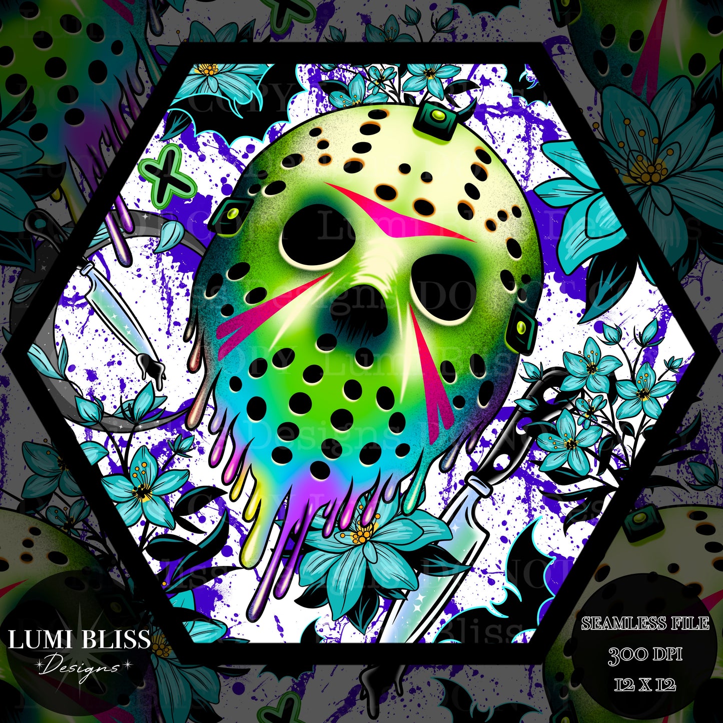 Horror Floral Jason Seamless
