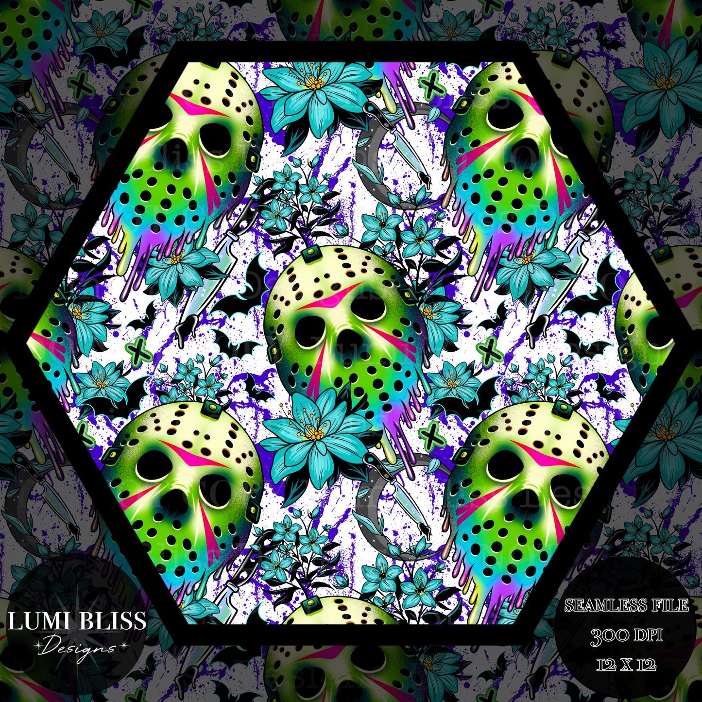 Horror Floral Jason Seamless