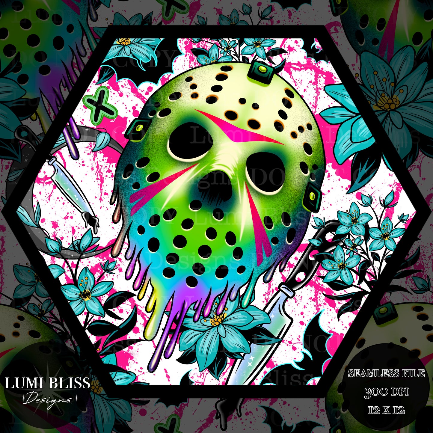 Horror Floral Jason Seamless