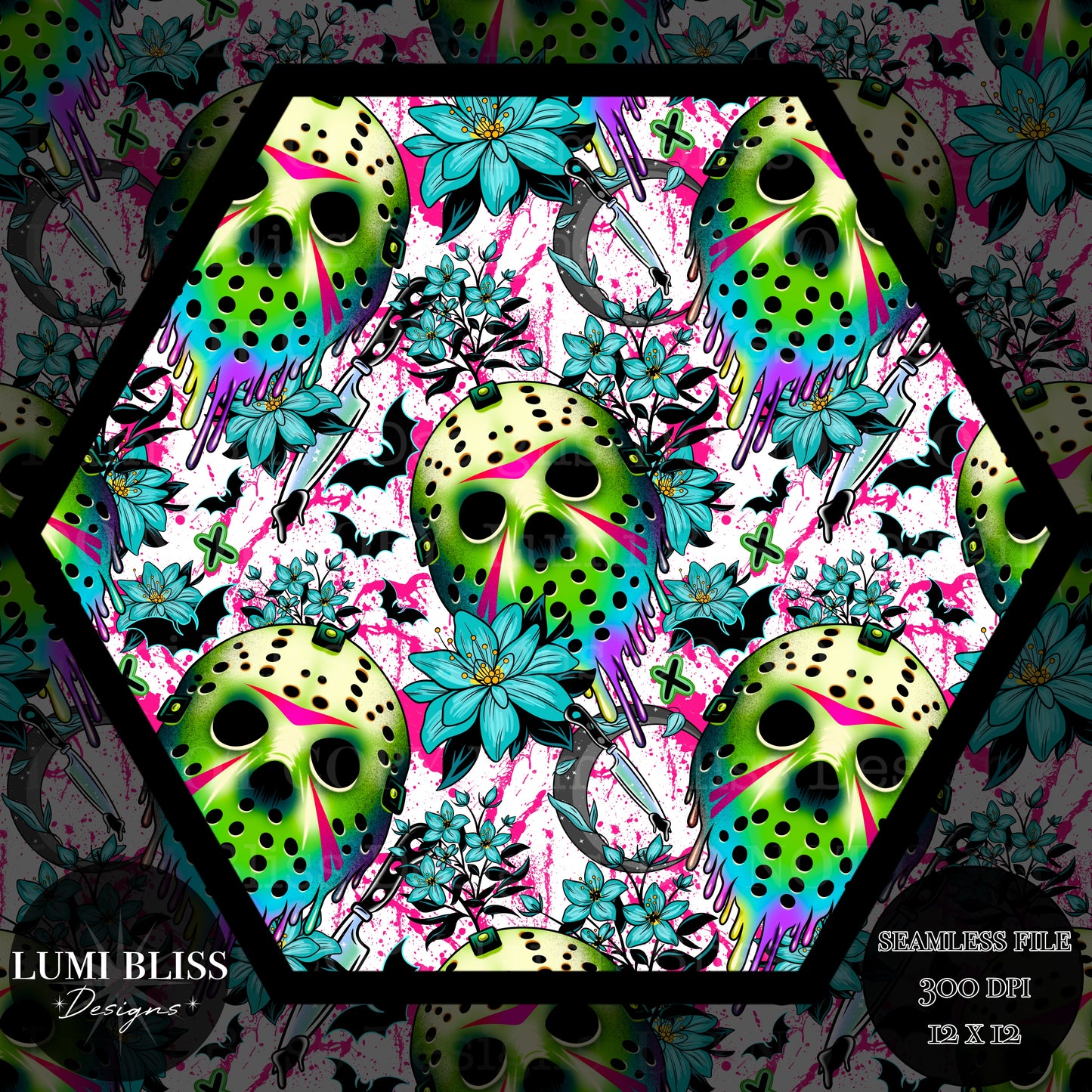 Horror Floral Jason Seamless
