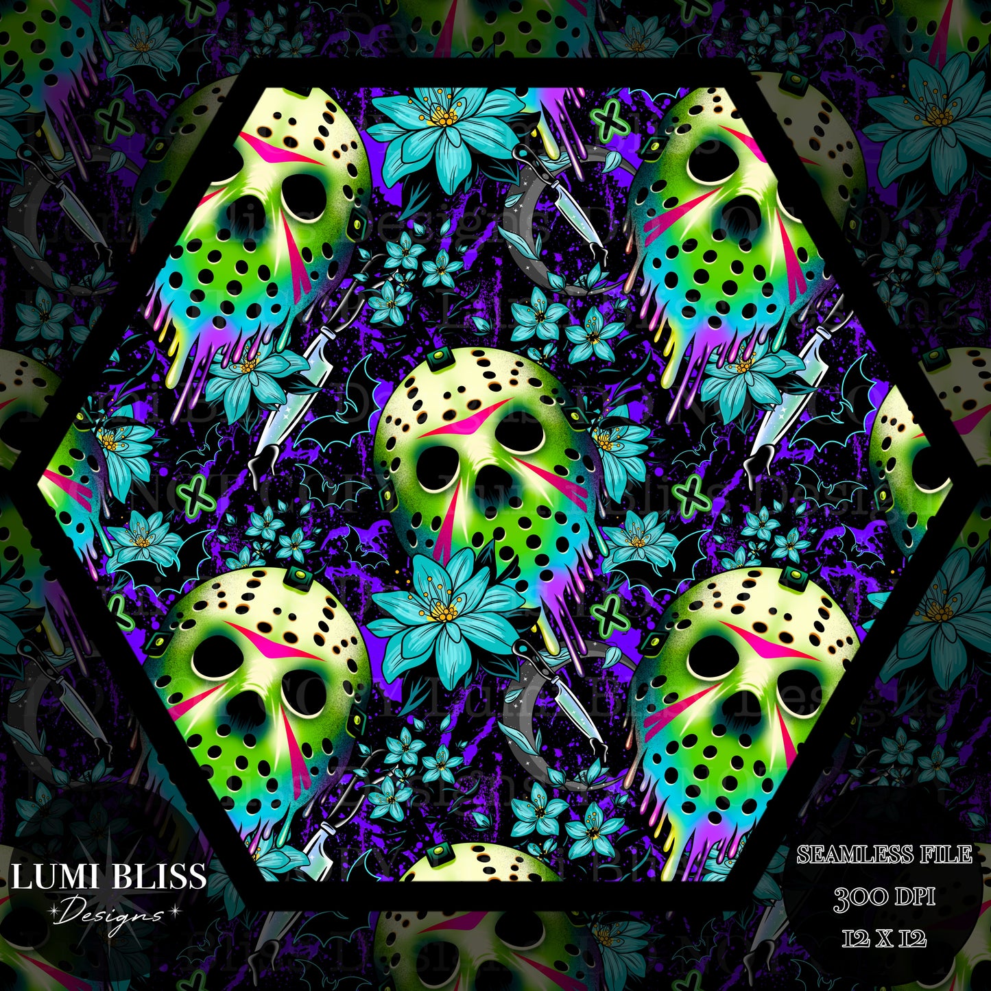 Horror Floral Jason Seamless