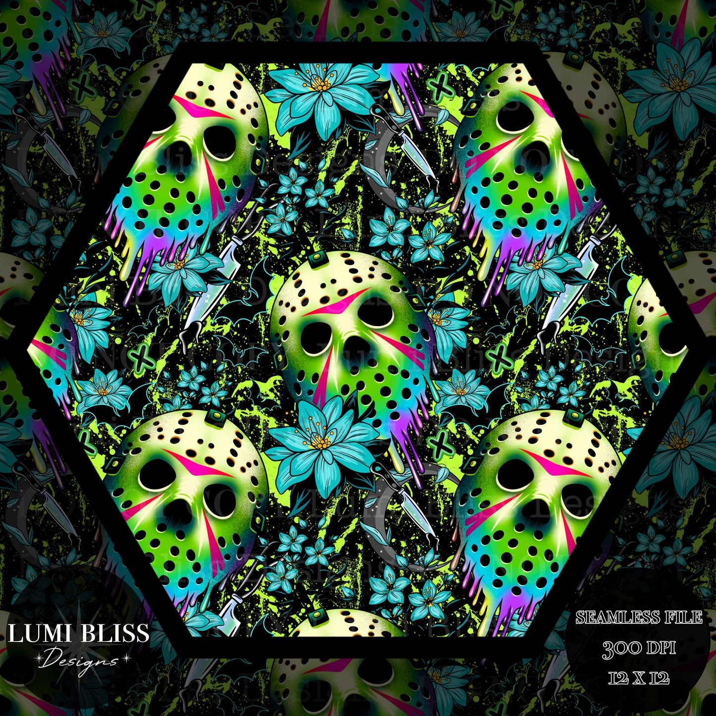 Horror Floral Jason Seamless