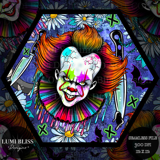 Horror Floral Pennywise Seamless