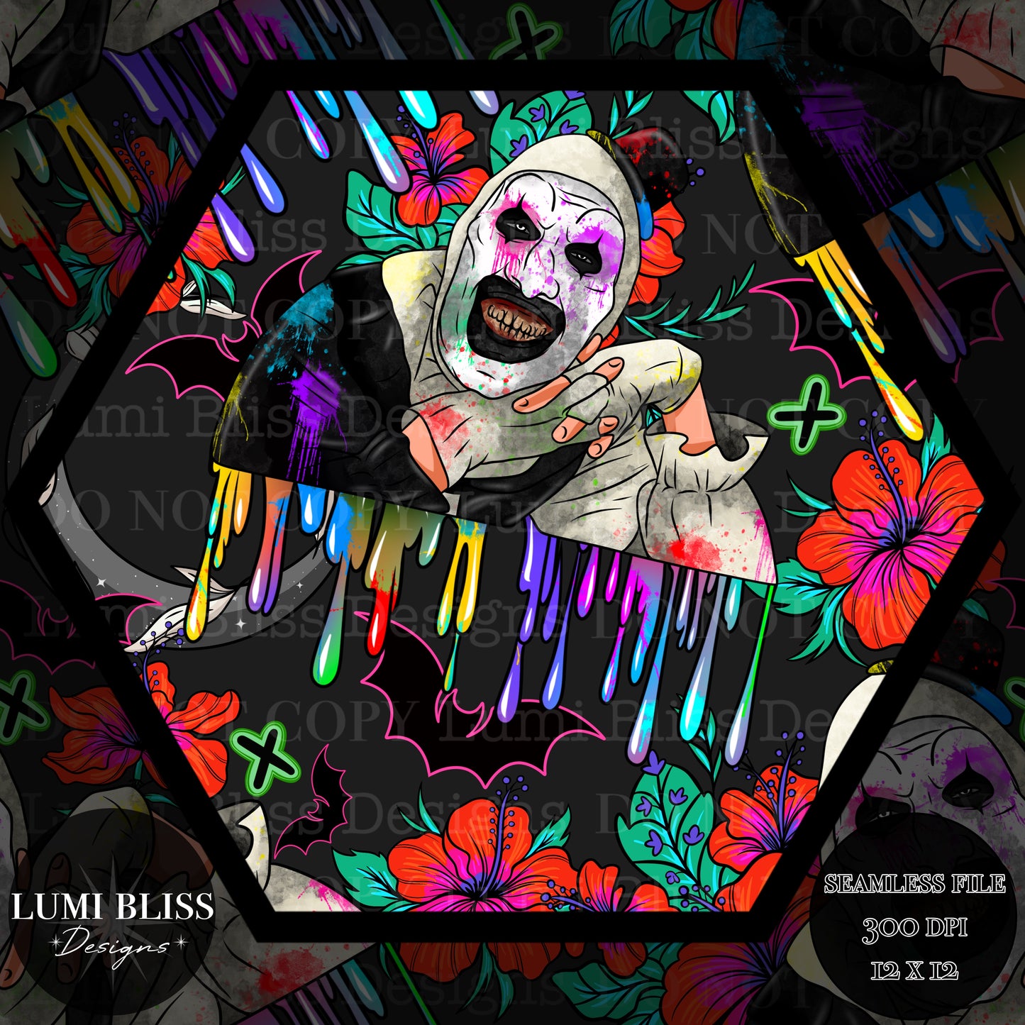 Horror Floral Art Seamless