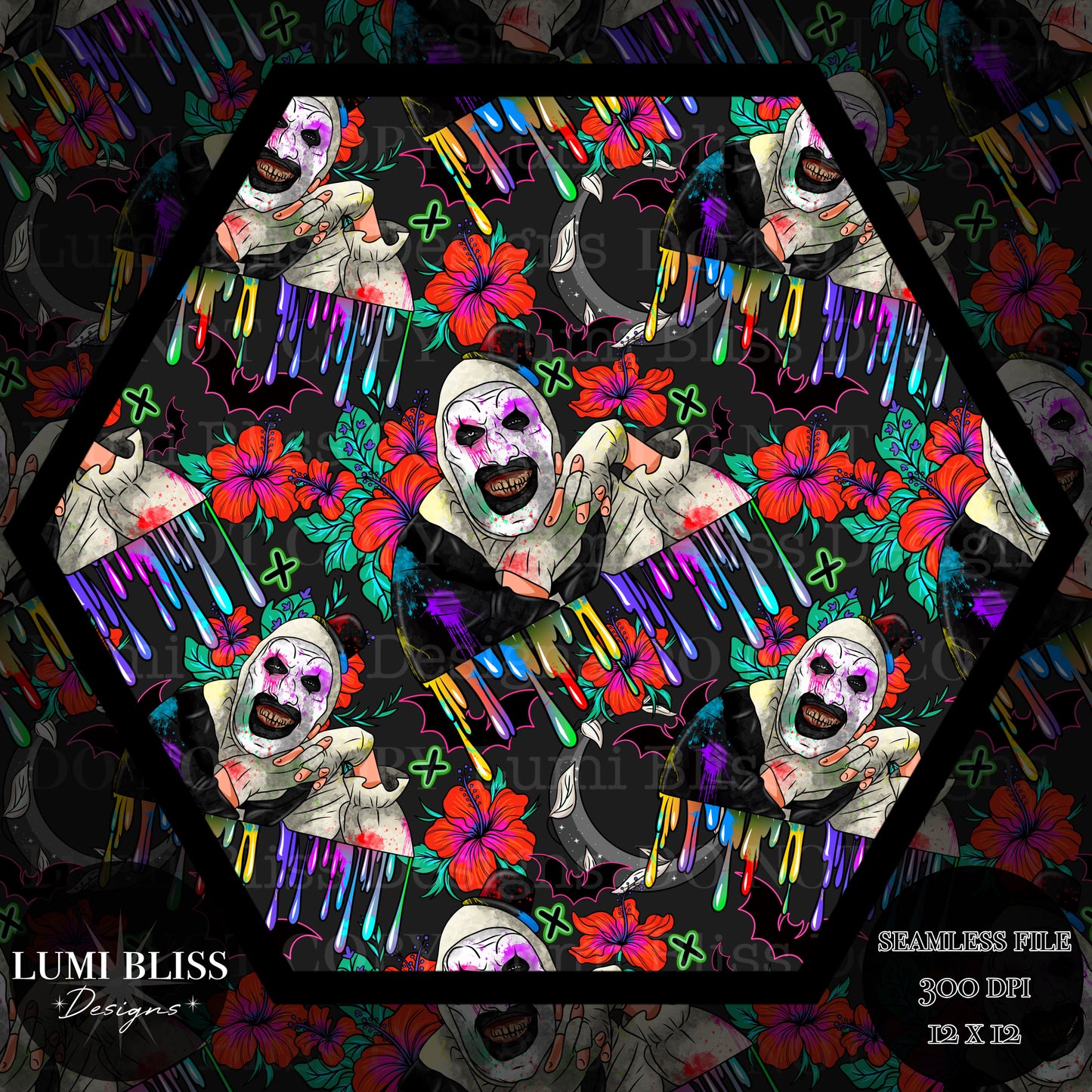 Horror Floral Art Seamless