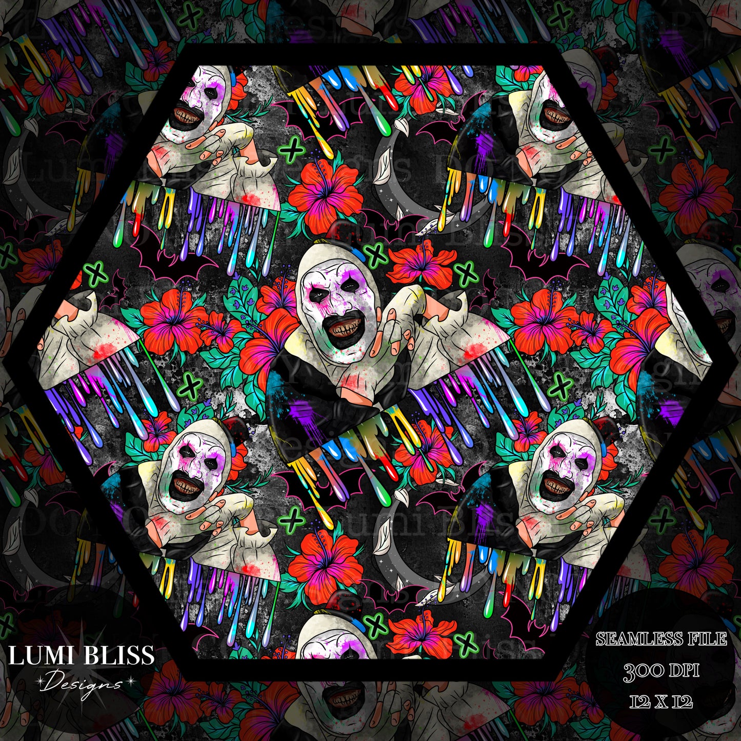 Horror Floral Art Seamless