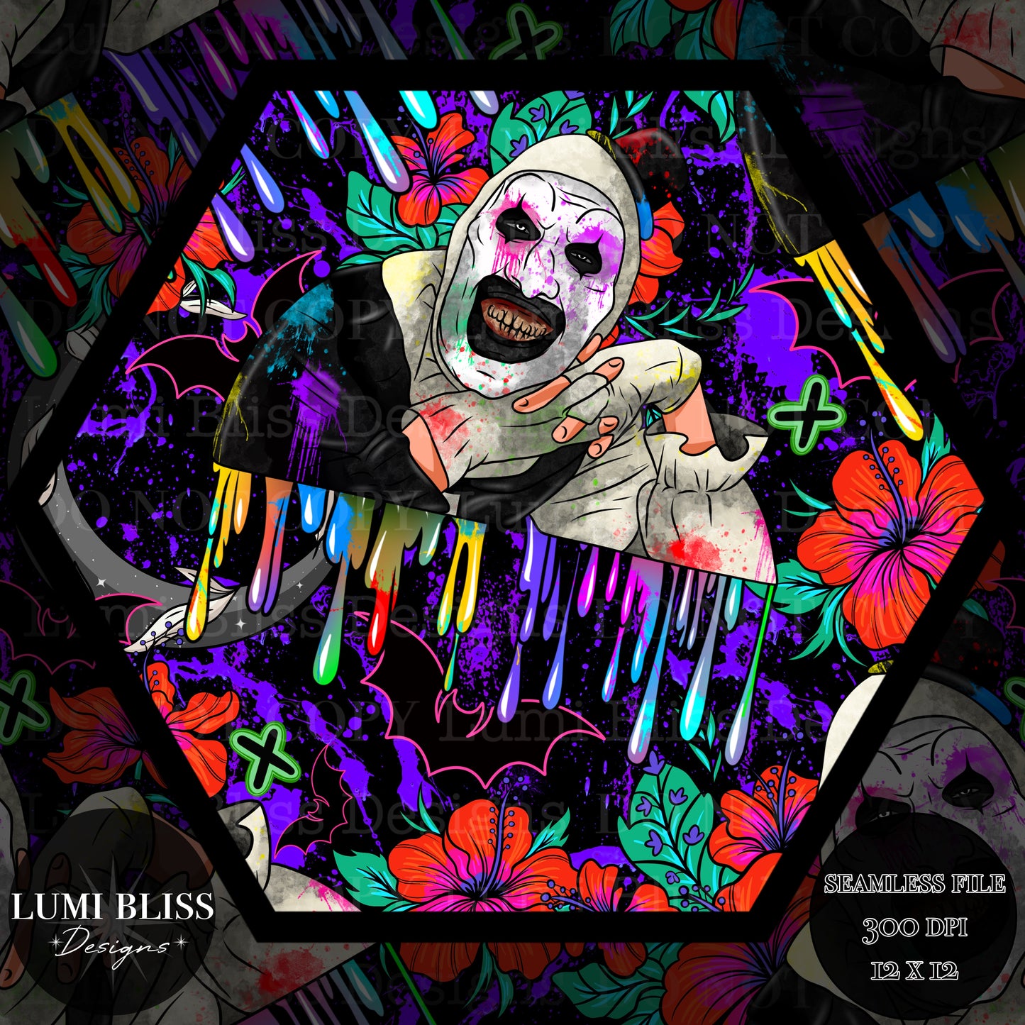 Horror Floral Art Seamless