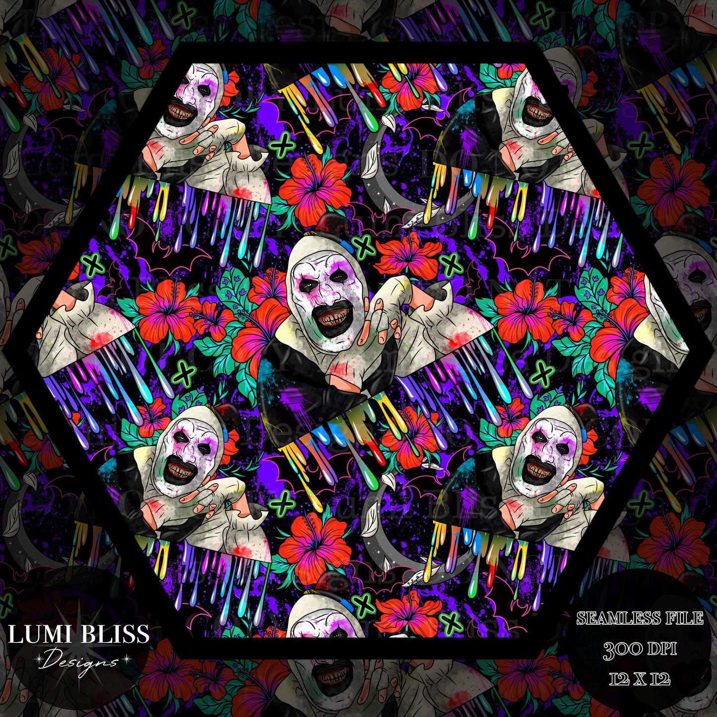 Horror Floral Art Seamless