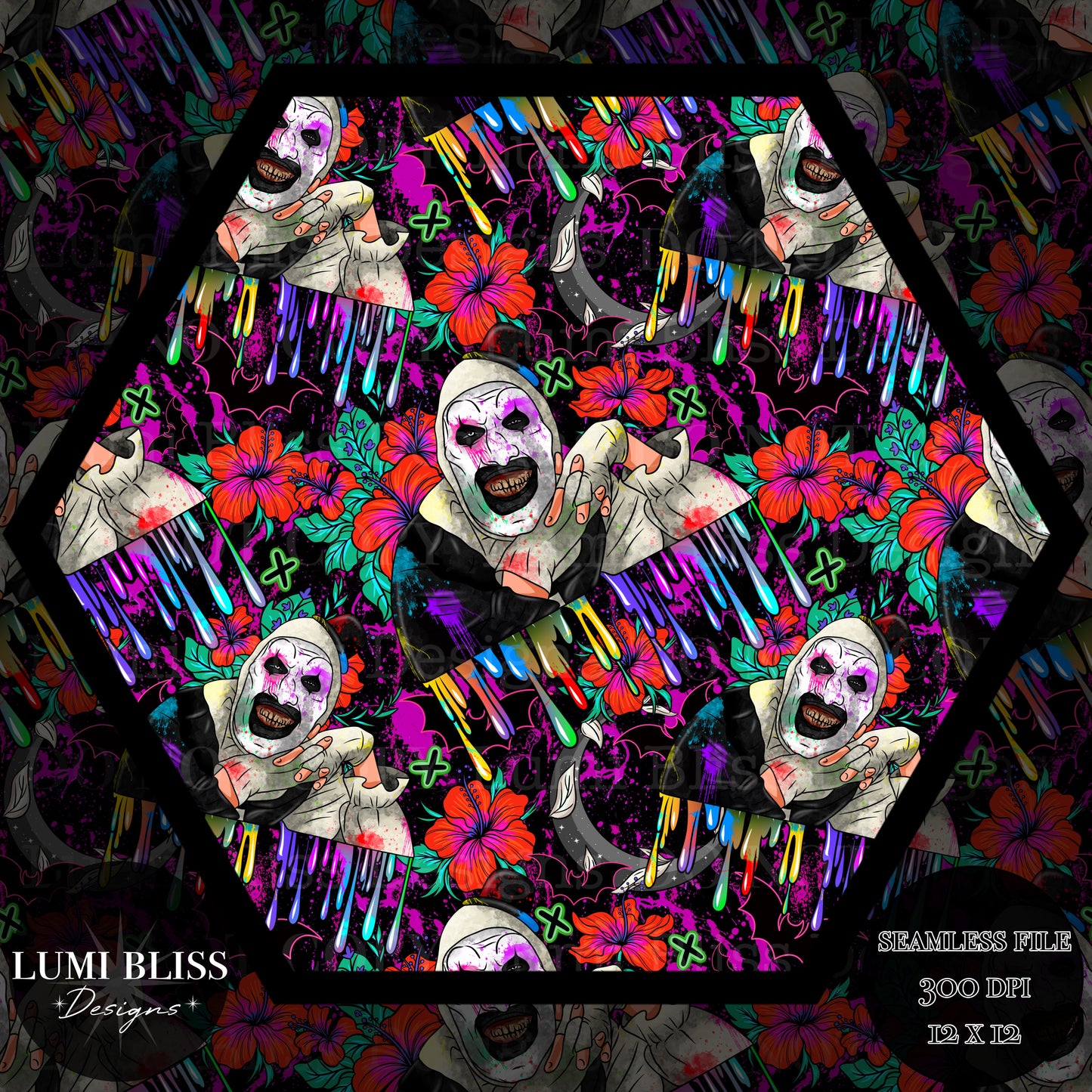 Horror Floral Art Seamless