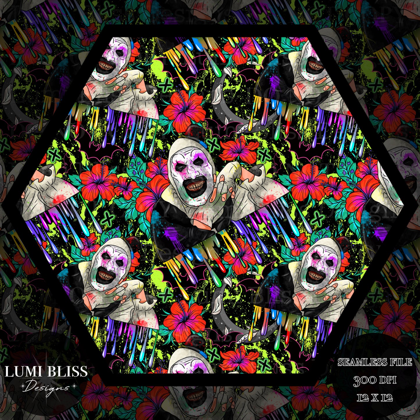 Horror Floral Art Seamless