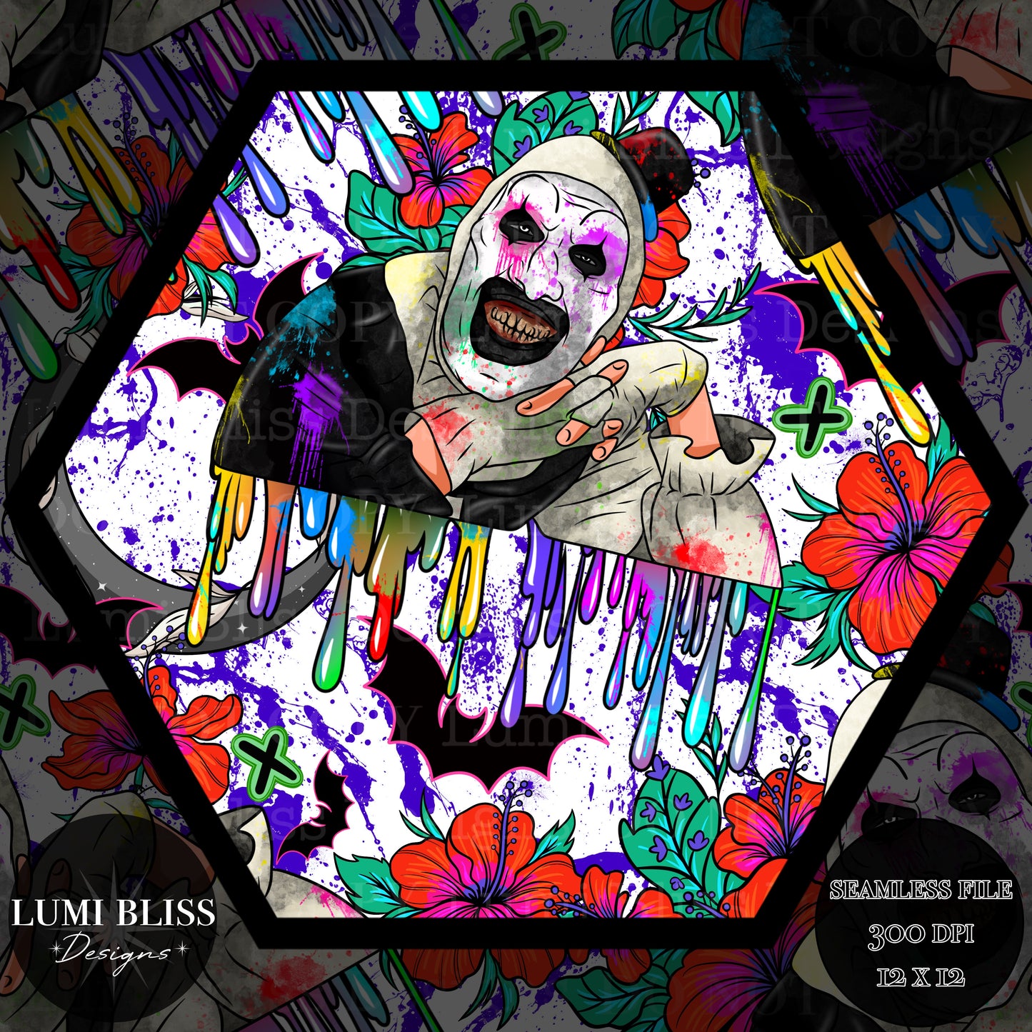 Horror Floral Art Seamless