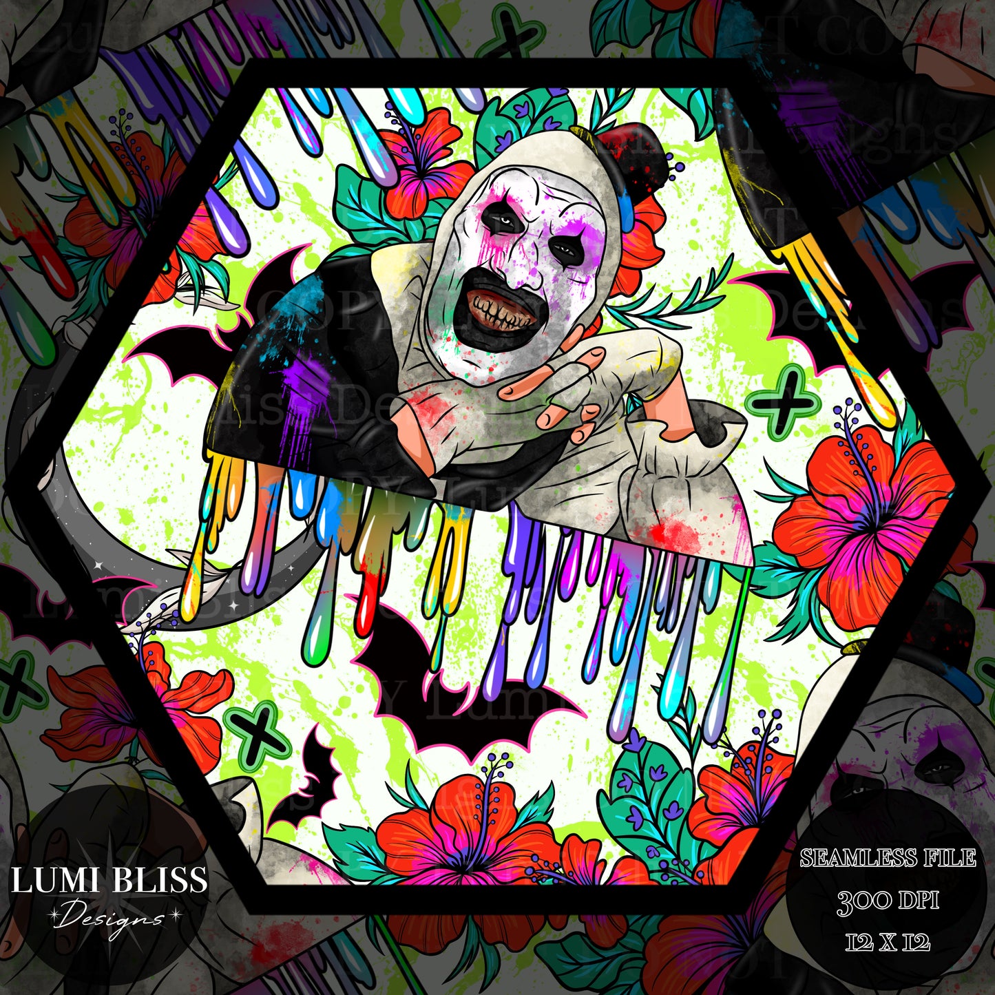 Horror Floral Art Seamless