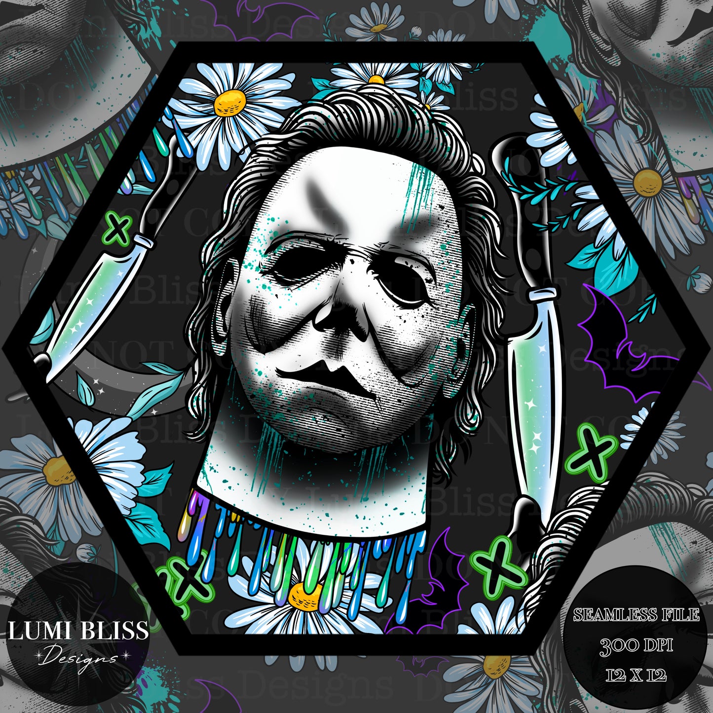 Horror Floral Michael Seamless