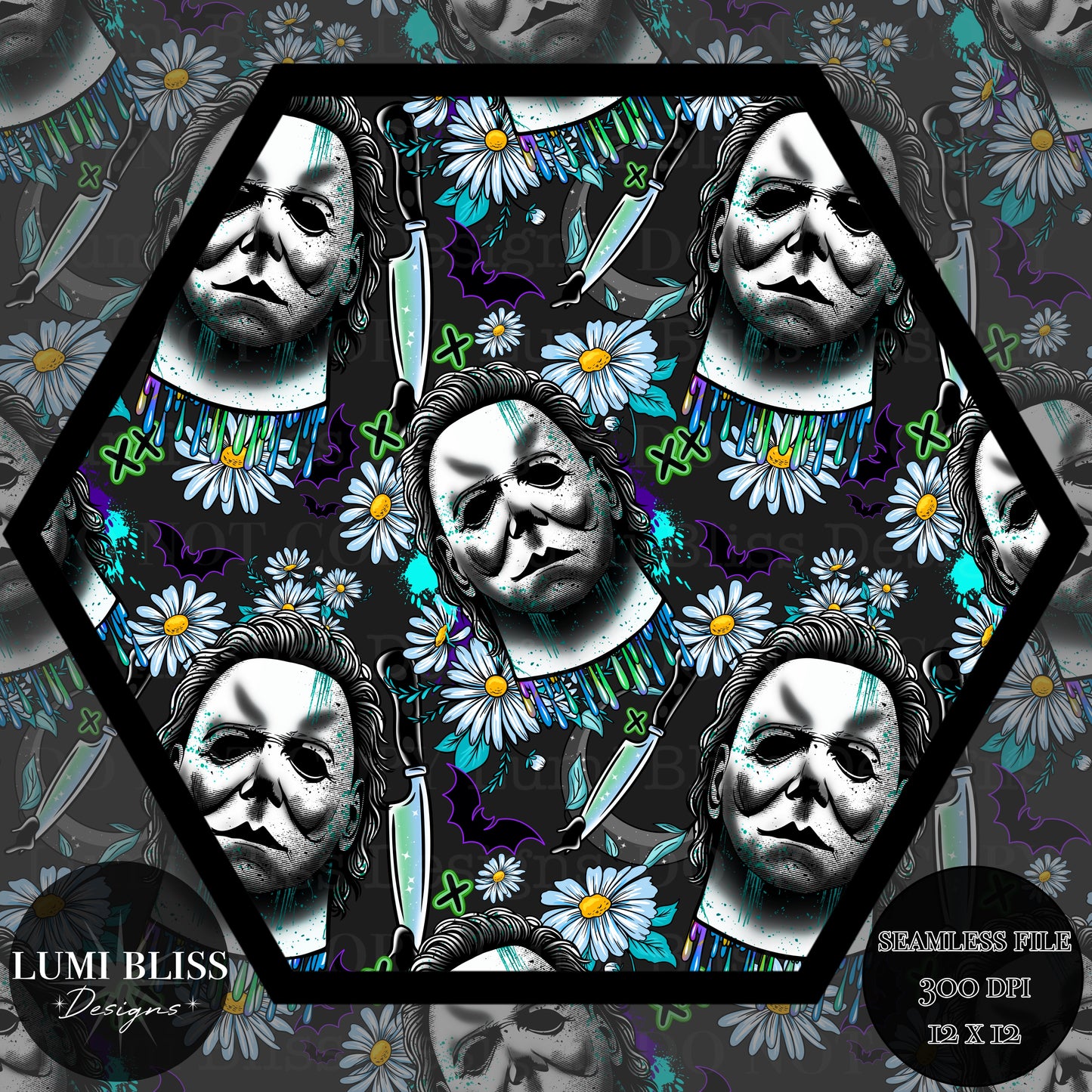 Horror Floral Michael Seamless