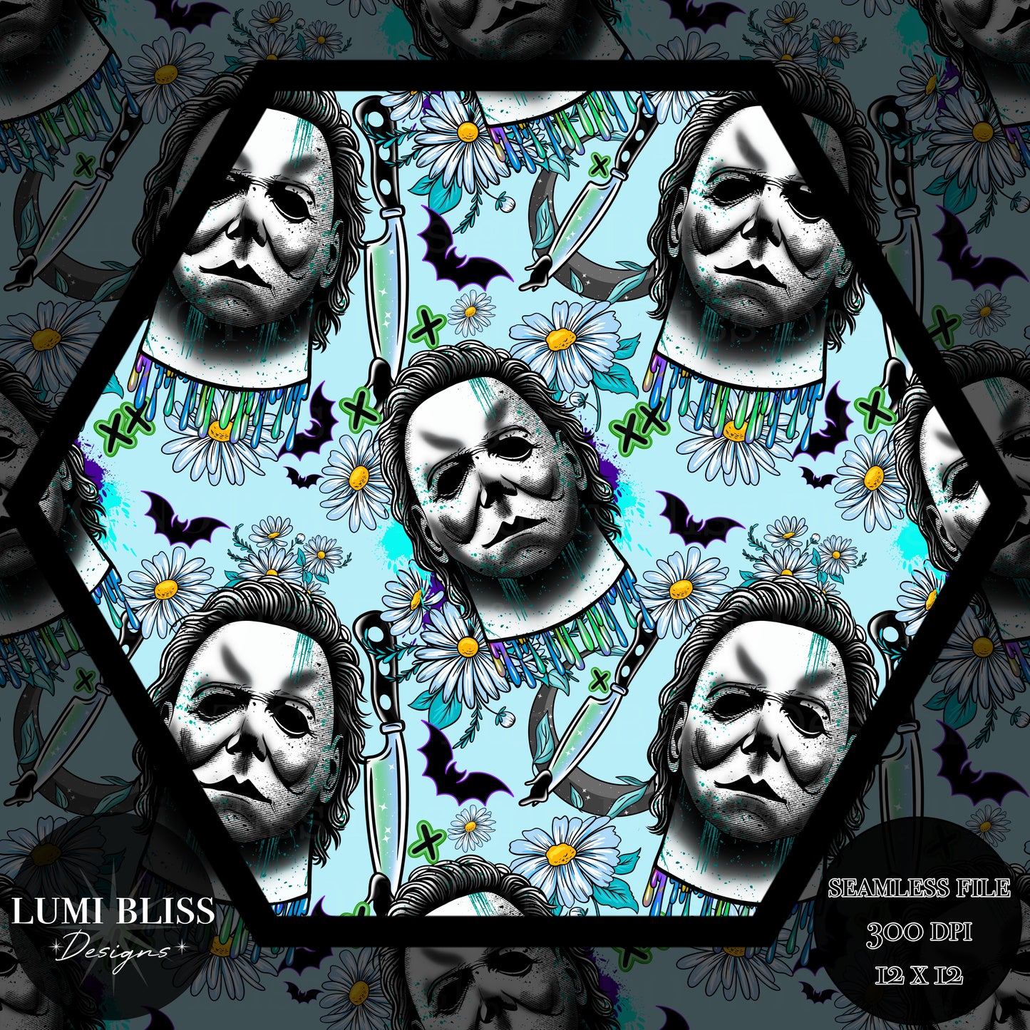 Horror Floral Michael Seamless