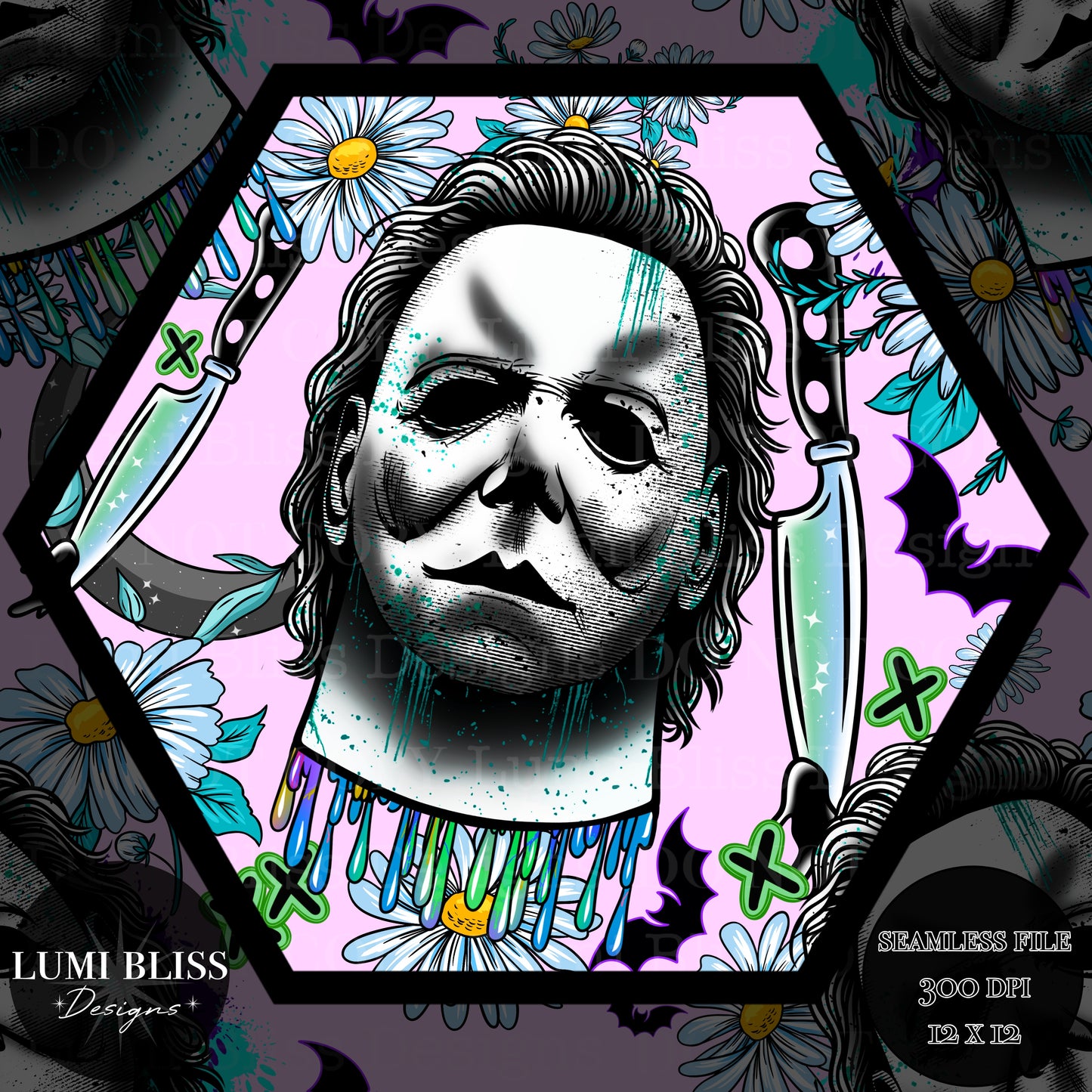 Horror Floral Michael Seamless
