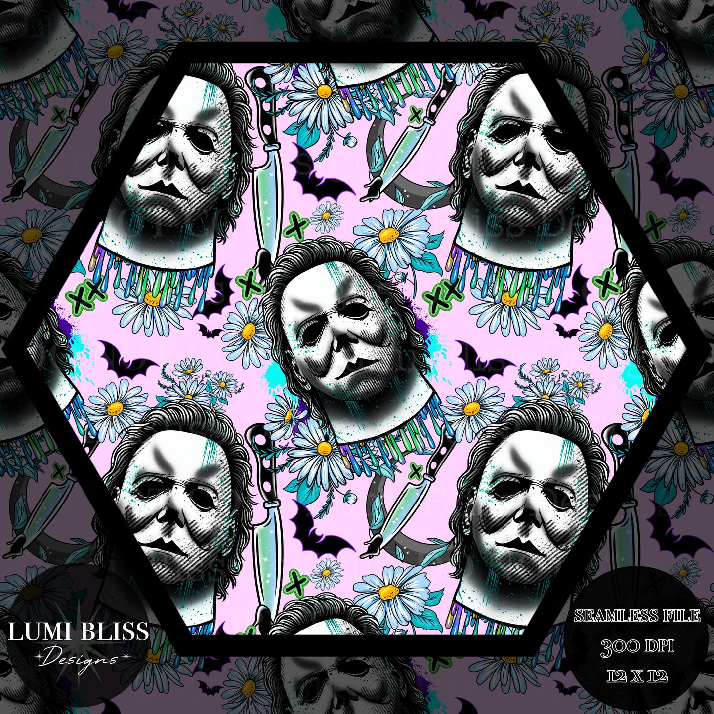Horror Floral Michael Seamless
