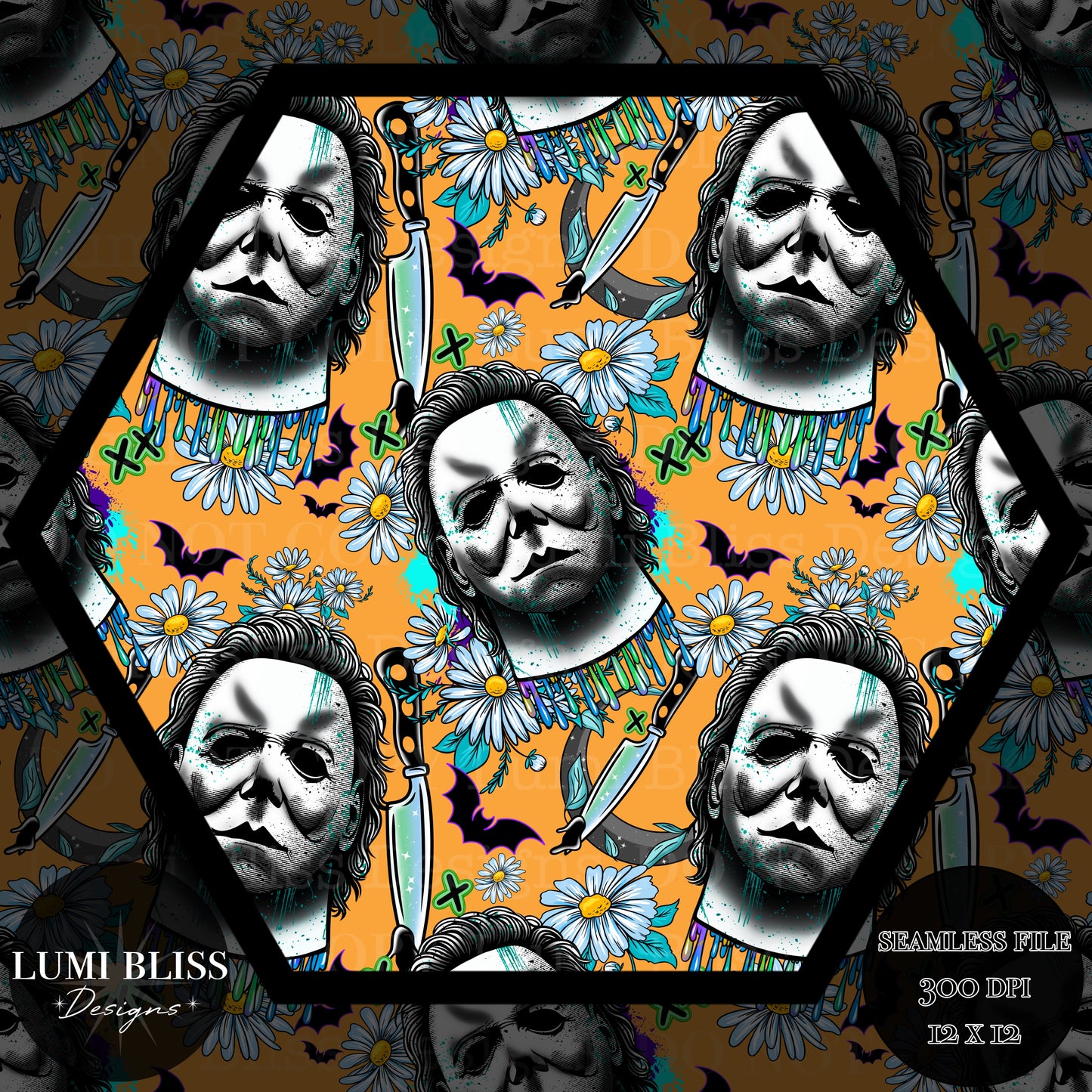 Horror Floral Michael Seamless