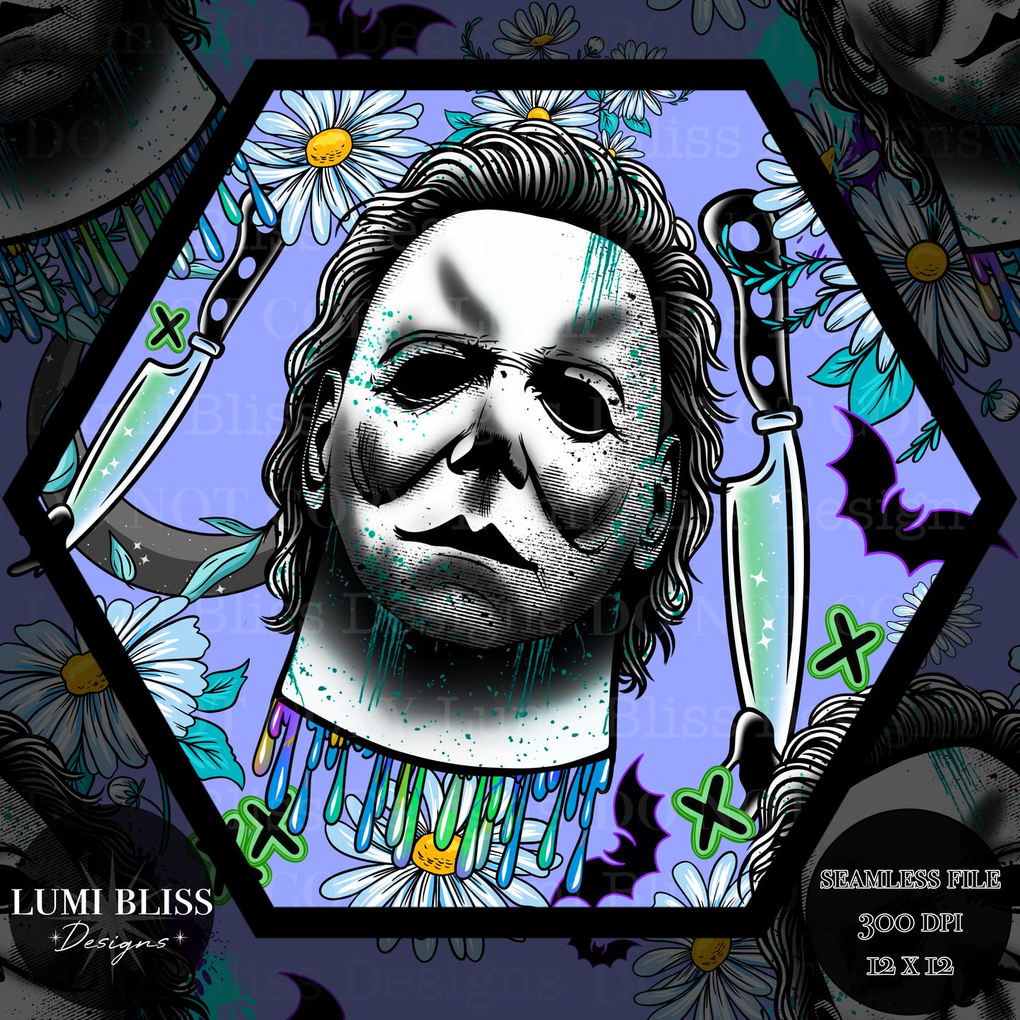 Horror Floral Michael Seamless