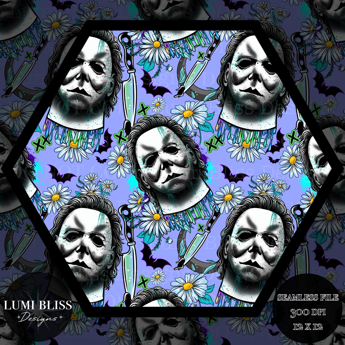 Horror Floral Michael Seamless