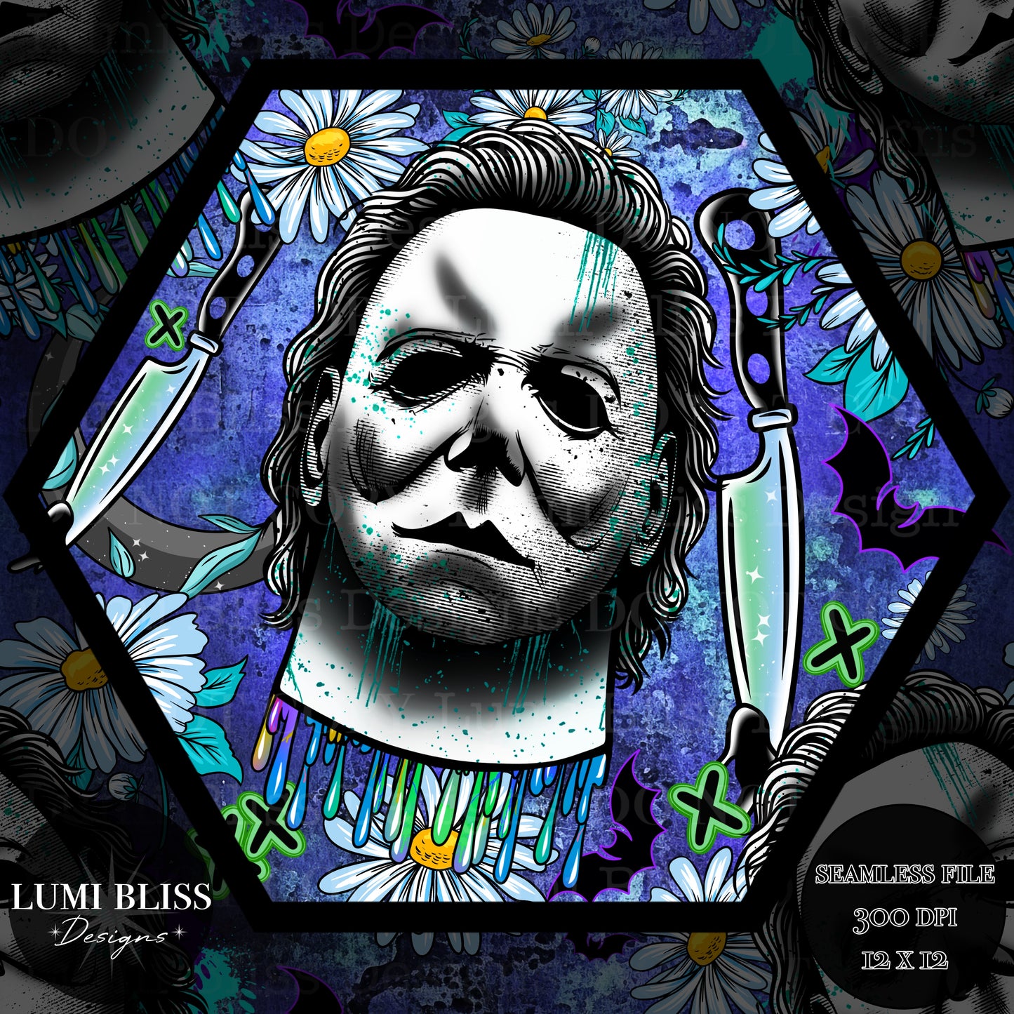 Horror Floral Michael Seamless
