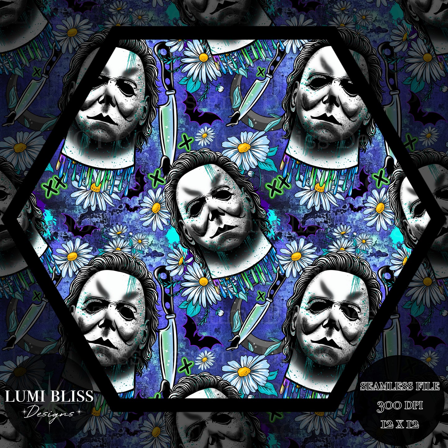Horror Floral Michael Seamless