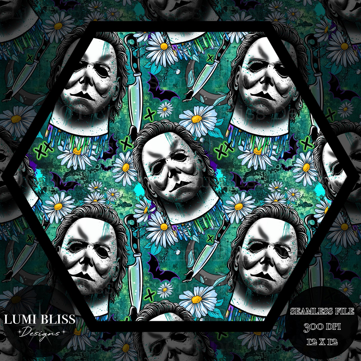 Horror Floral Michael Seamless