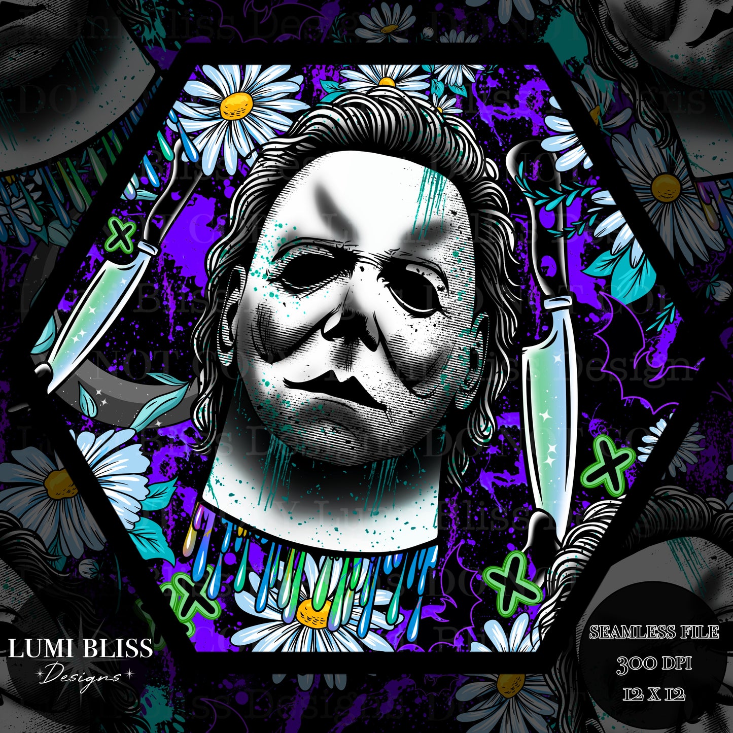 Horror Floral Michael Seamless