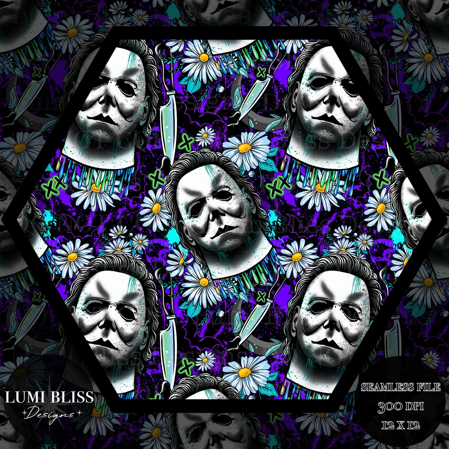 Horror Floral Michael Seamless